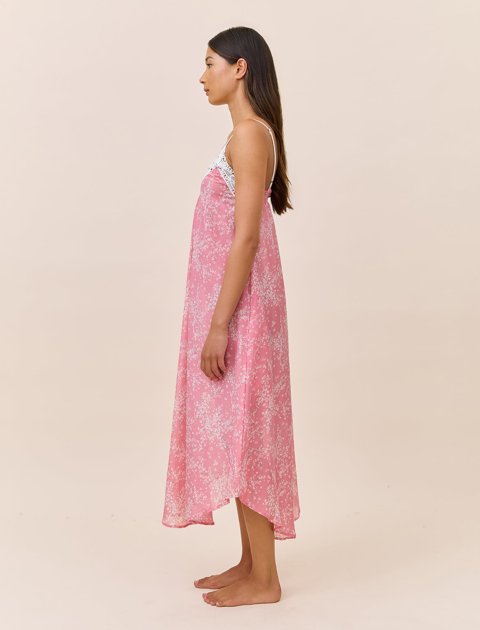 Cheri Blossom Lace Front Maxi Nightie