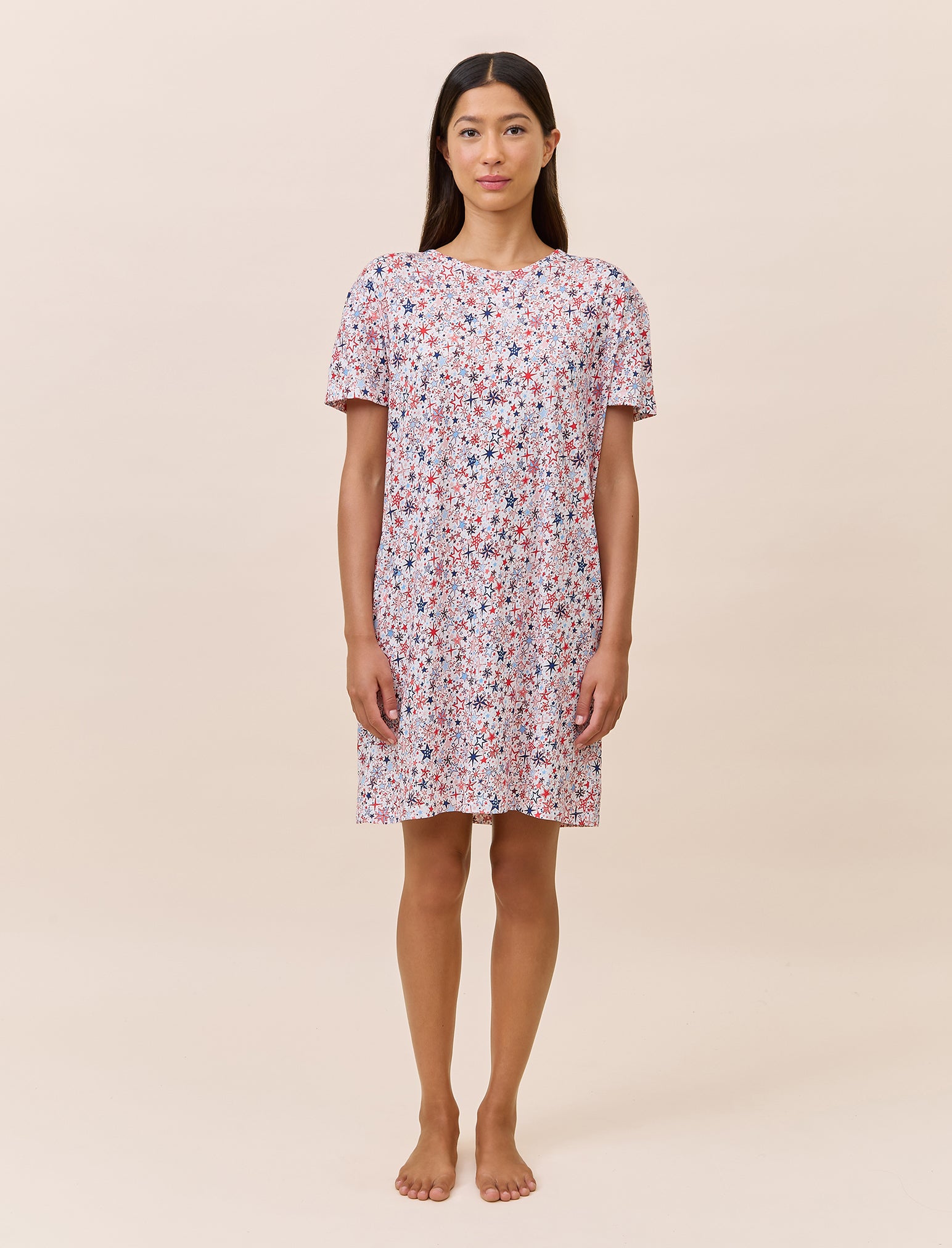Christmas Stars Organic Cotton Knit Midi Nightie