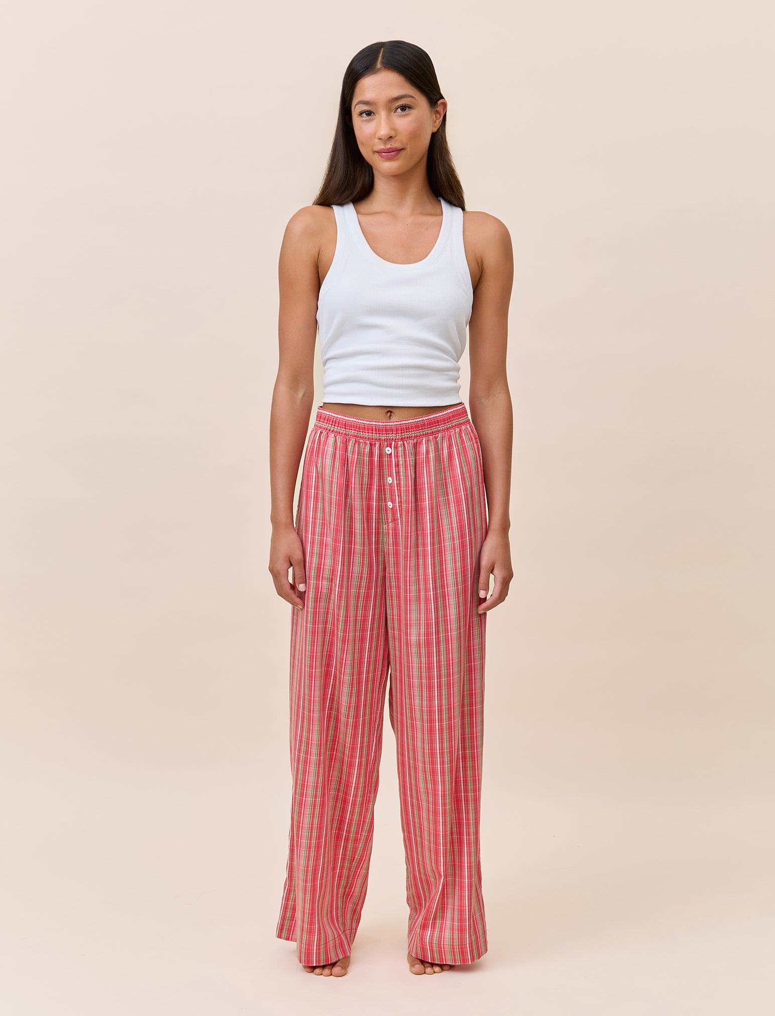 Holiday Plaid Full Length Pant