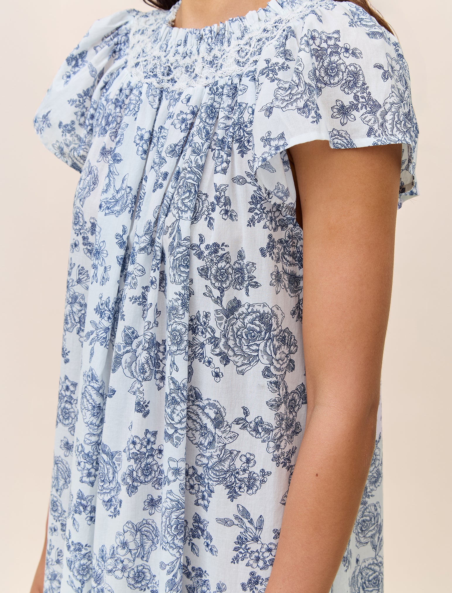 Nostalgia Shirred Neck Maxi Nightie