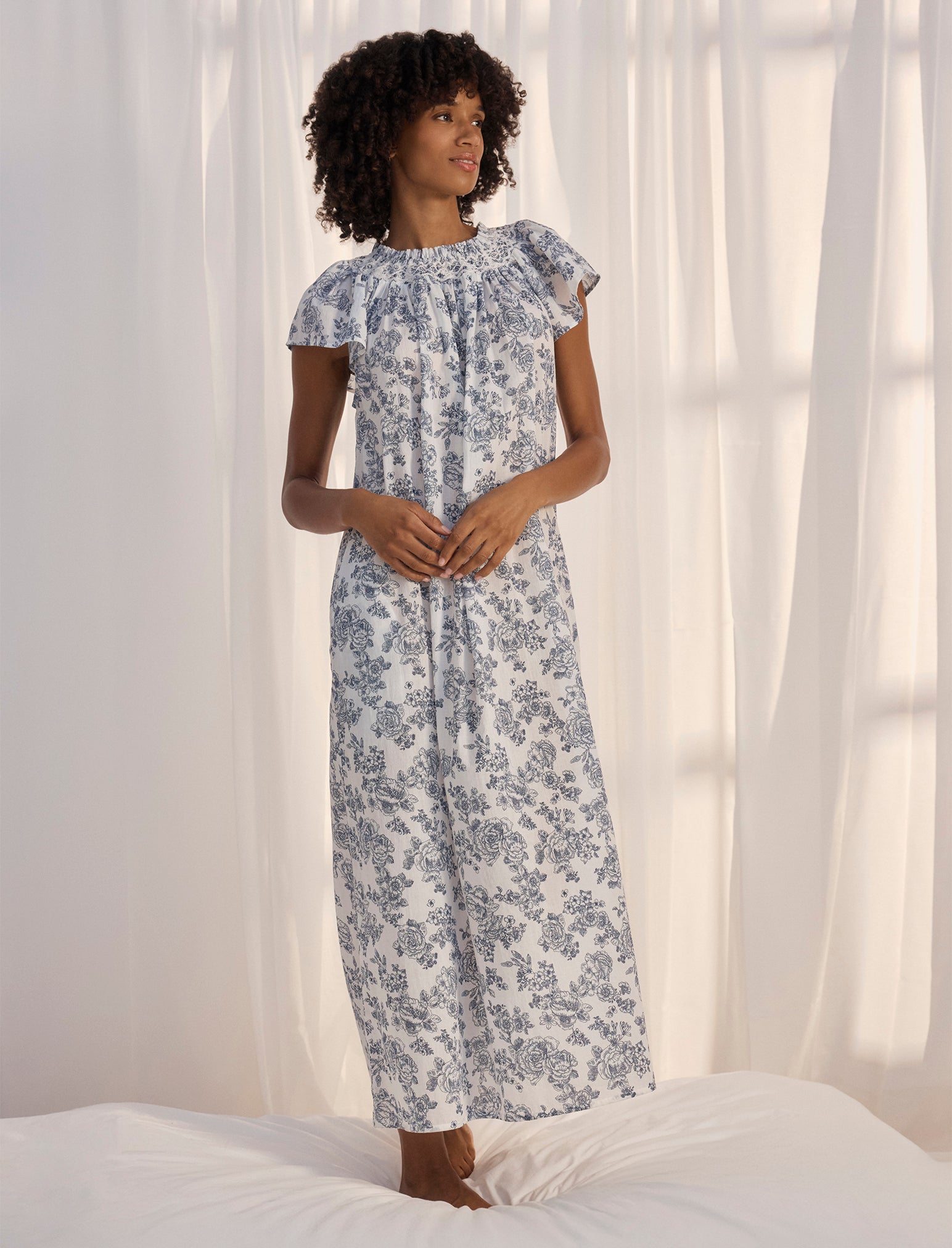 Nostalgia Shirred Neck Maxi Nightie