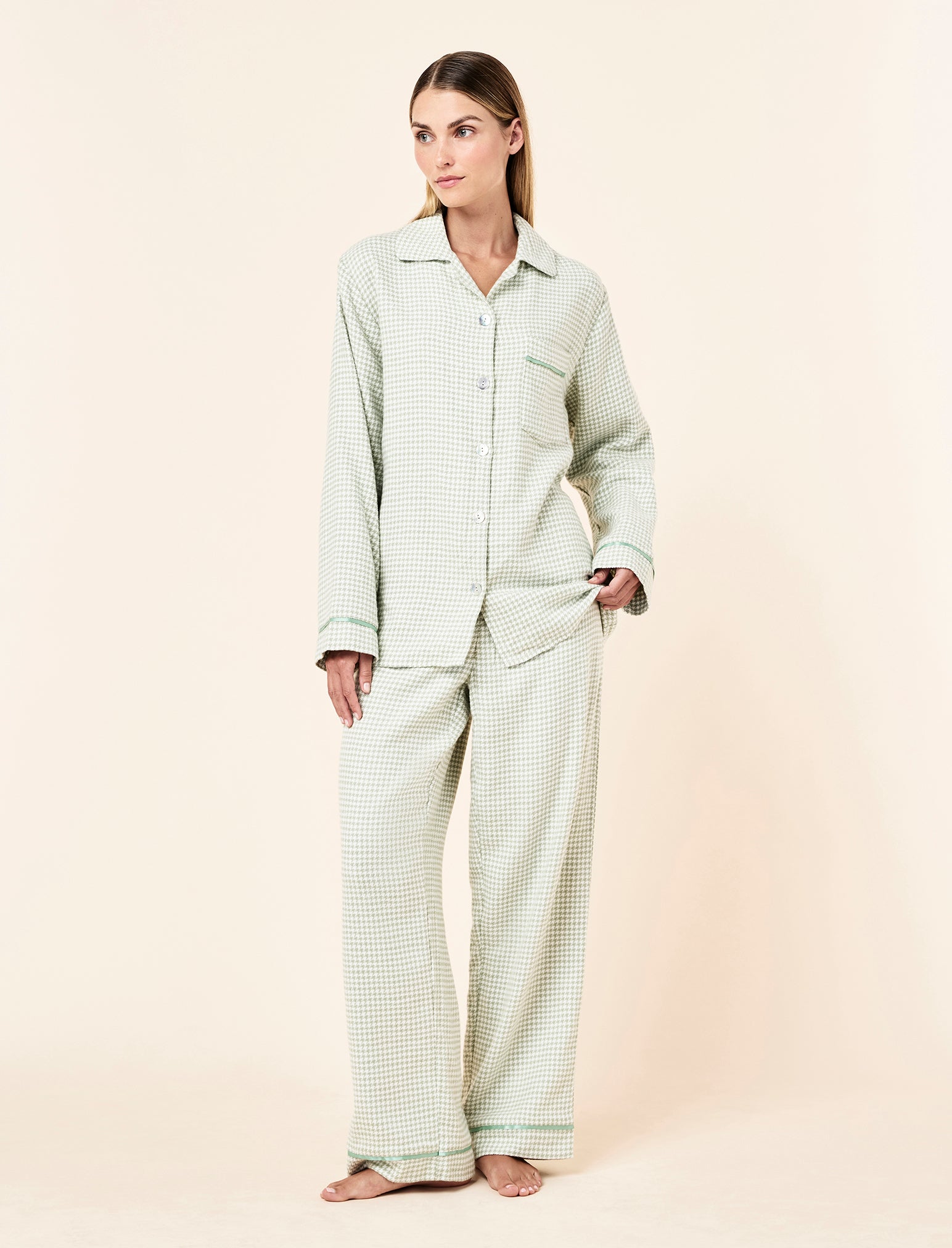 Houndstooth Cosy Full Length PJ Set