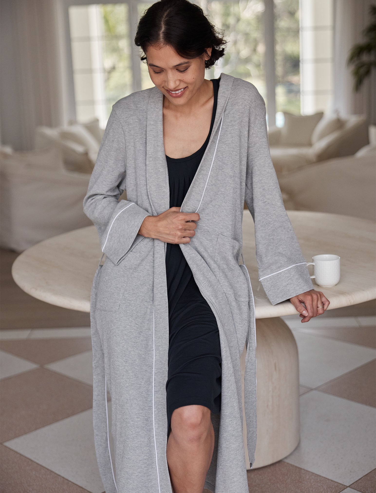 Claire Cotton Waffle Maxi Robe