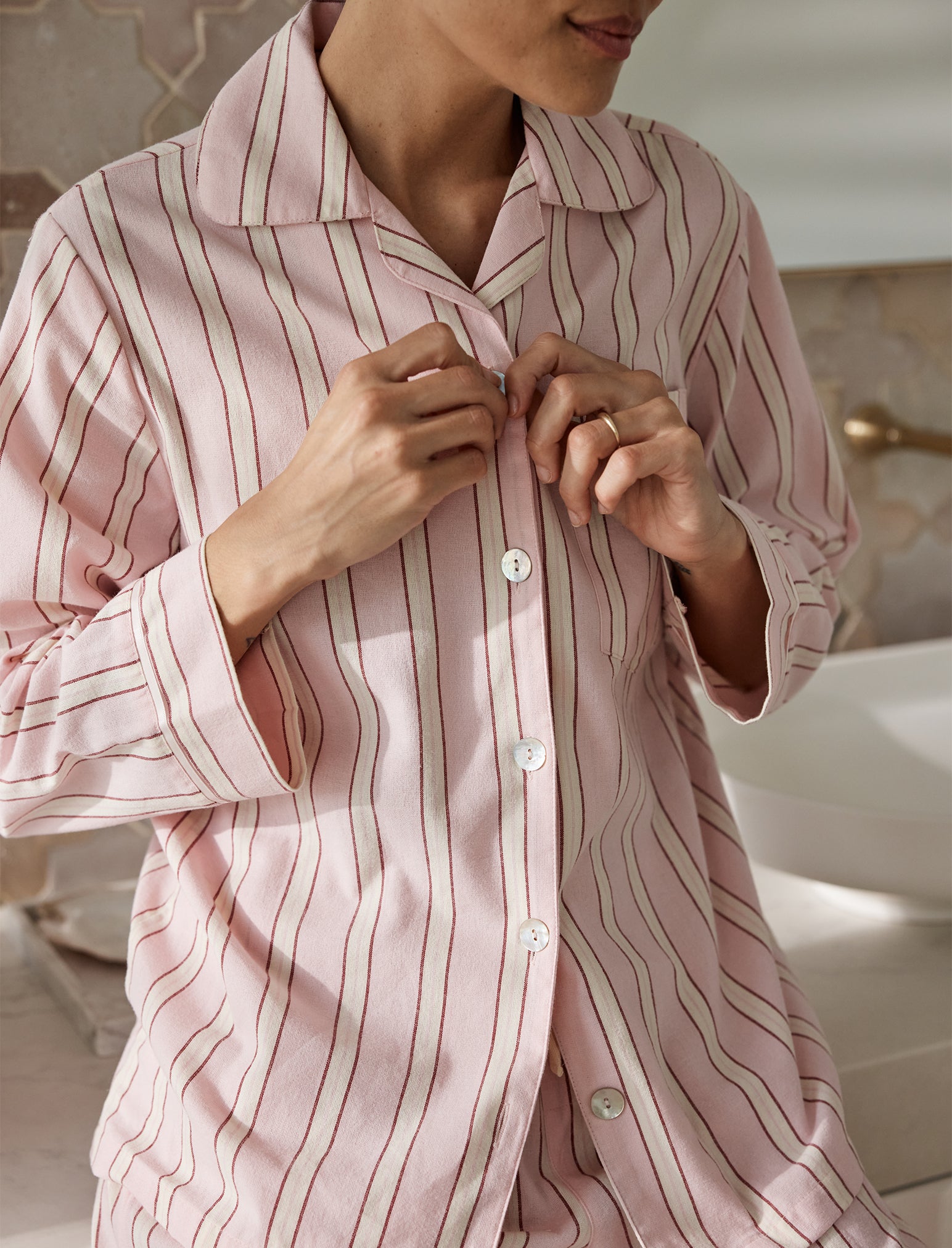 Stripe Cosy Full Length PJ Set