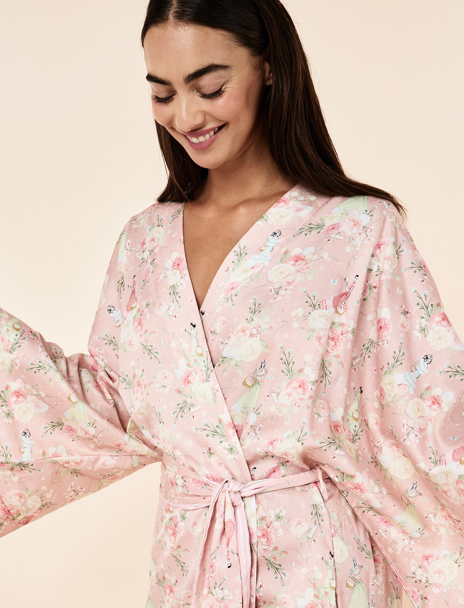 Blush Baskets Maxi Kimono Robe