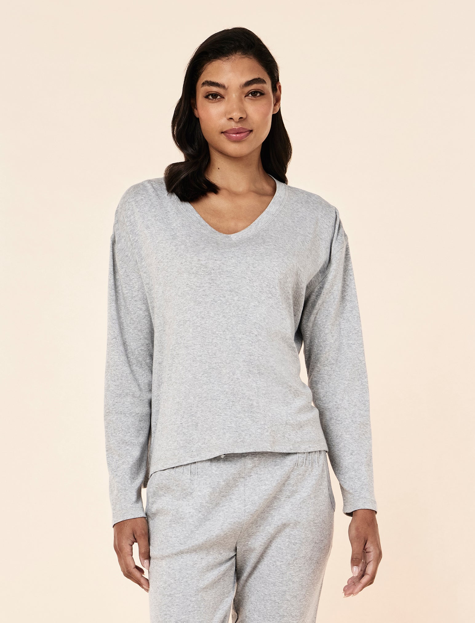 Pia Luxe V-Neck Long Sleeve Top