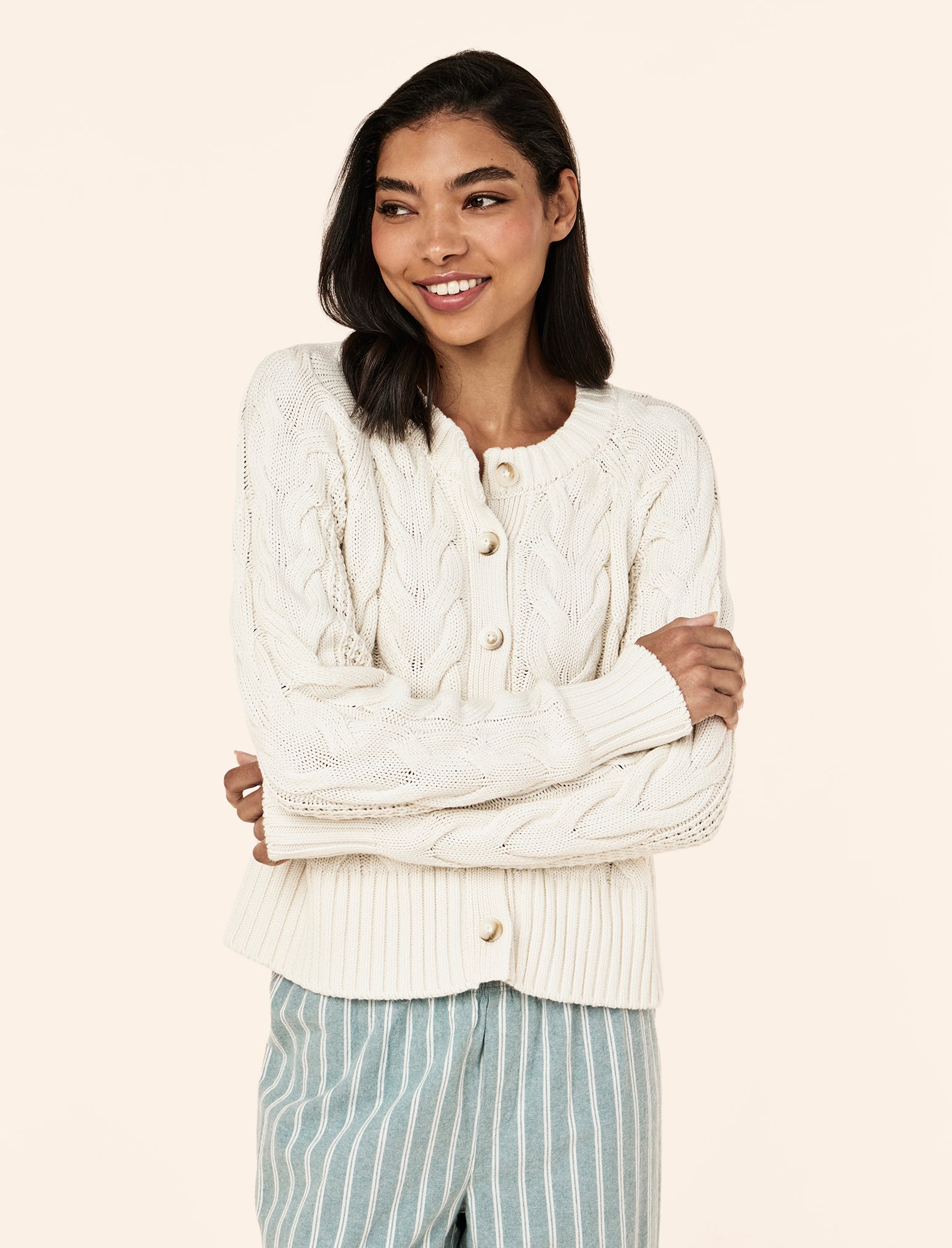 Cosy Cable Cotton Cashmere Cardi