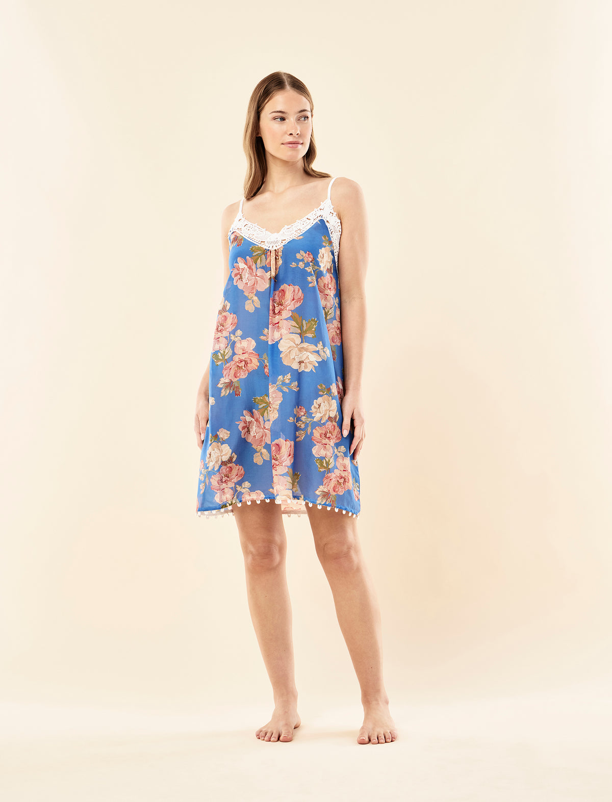 Iona Lace Front Midi Nightie