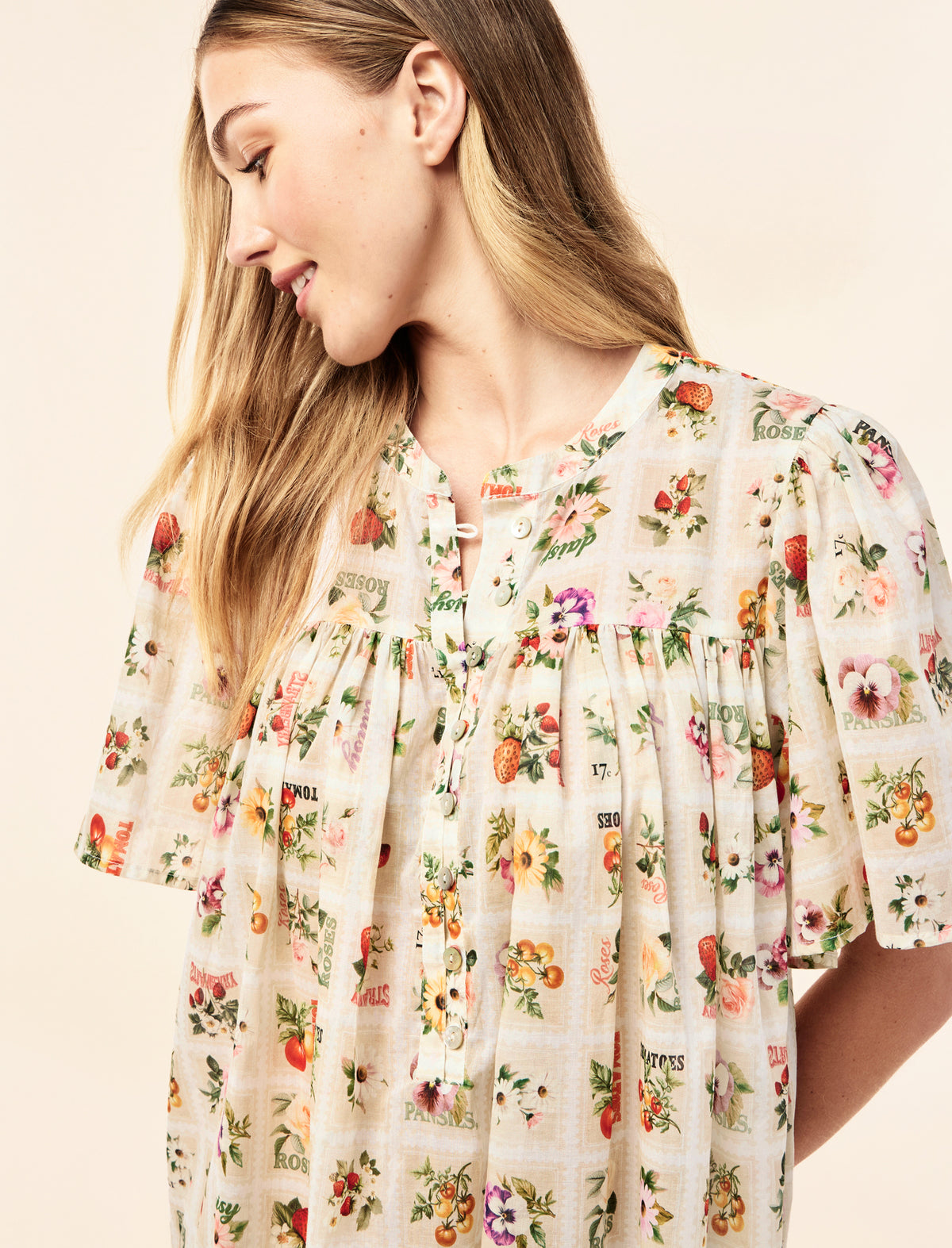 Blooms Gathered Sleeve Nightie