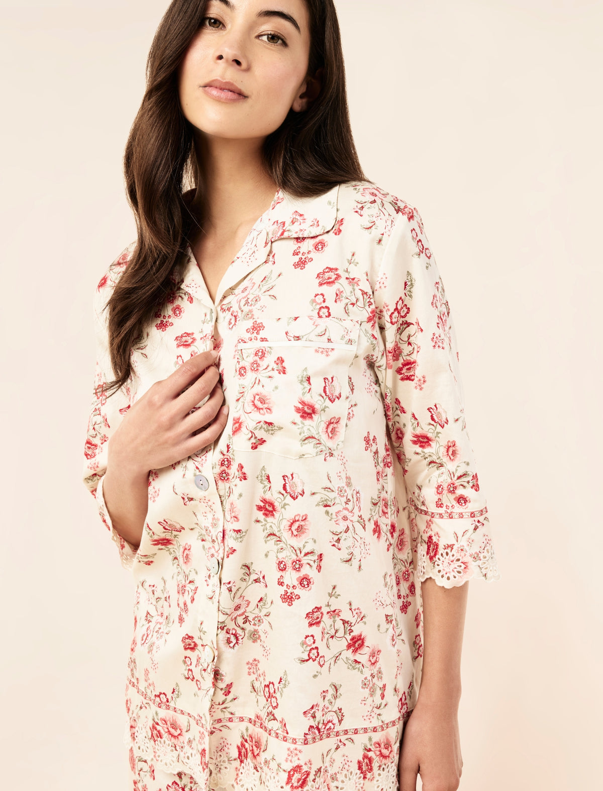 Border Floral Crop PJ Set