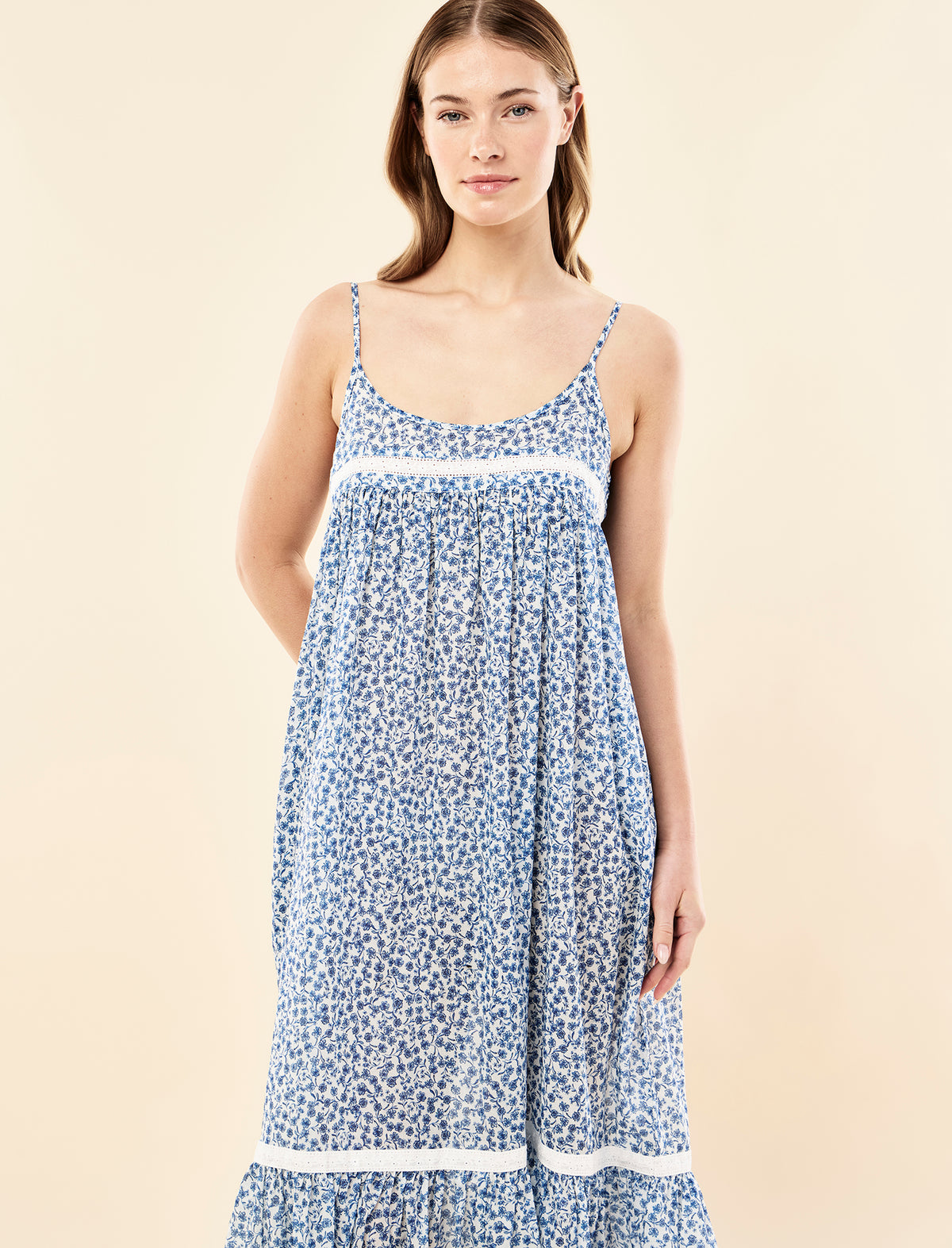 Sorrento Lace Trim Maxi Nightie