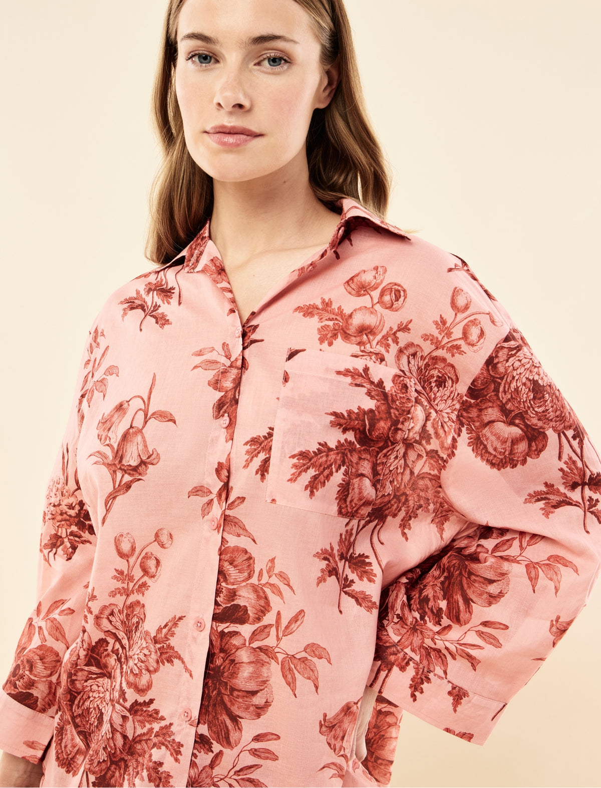 Karen Walker Romantic Floral Long Sleeve Crop PJ Set