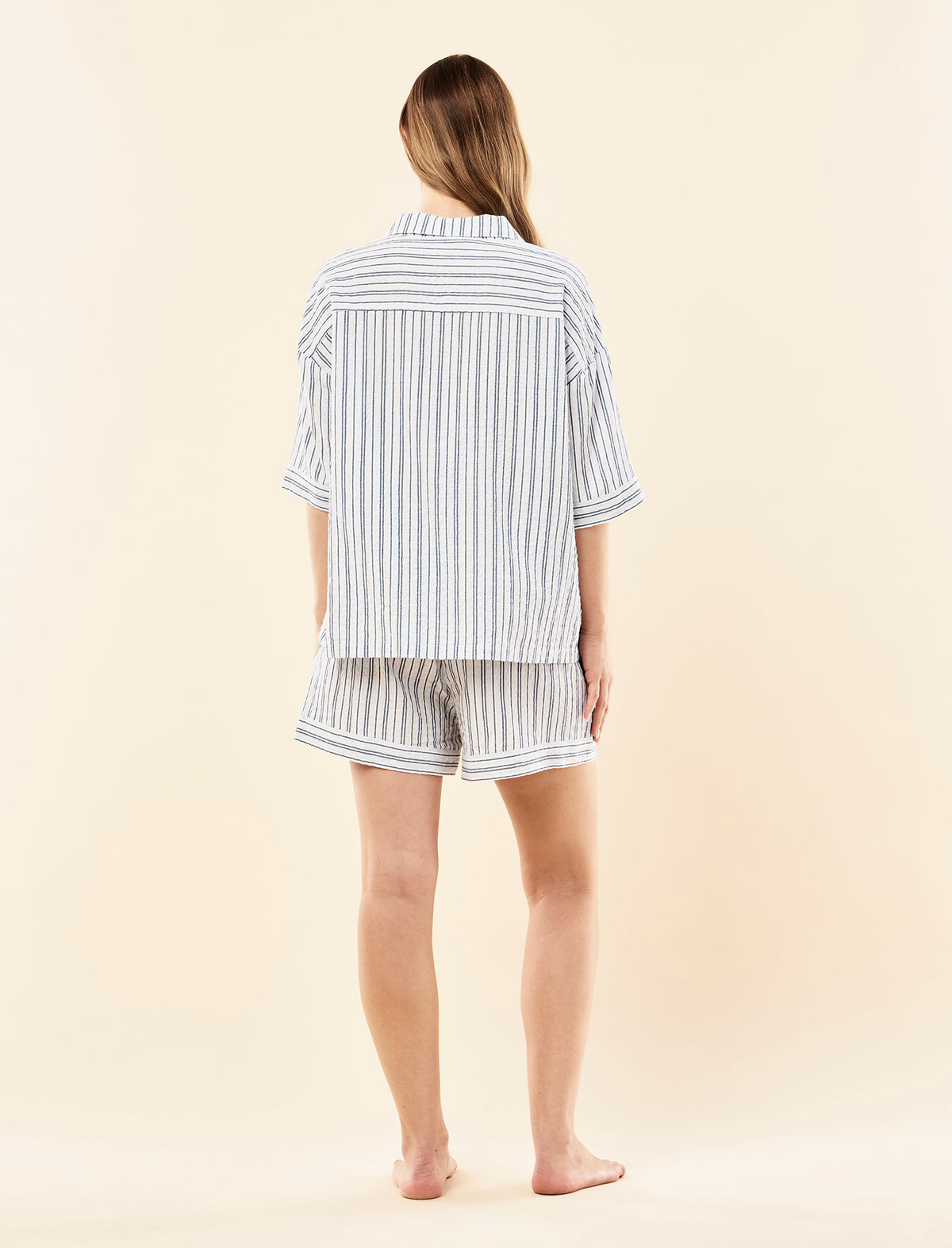 Karen Walker Seersucker Stripe Boxer PJ Set