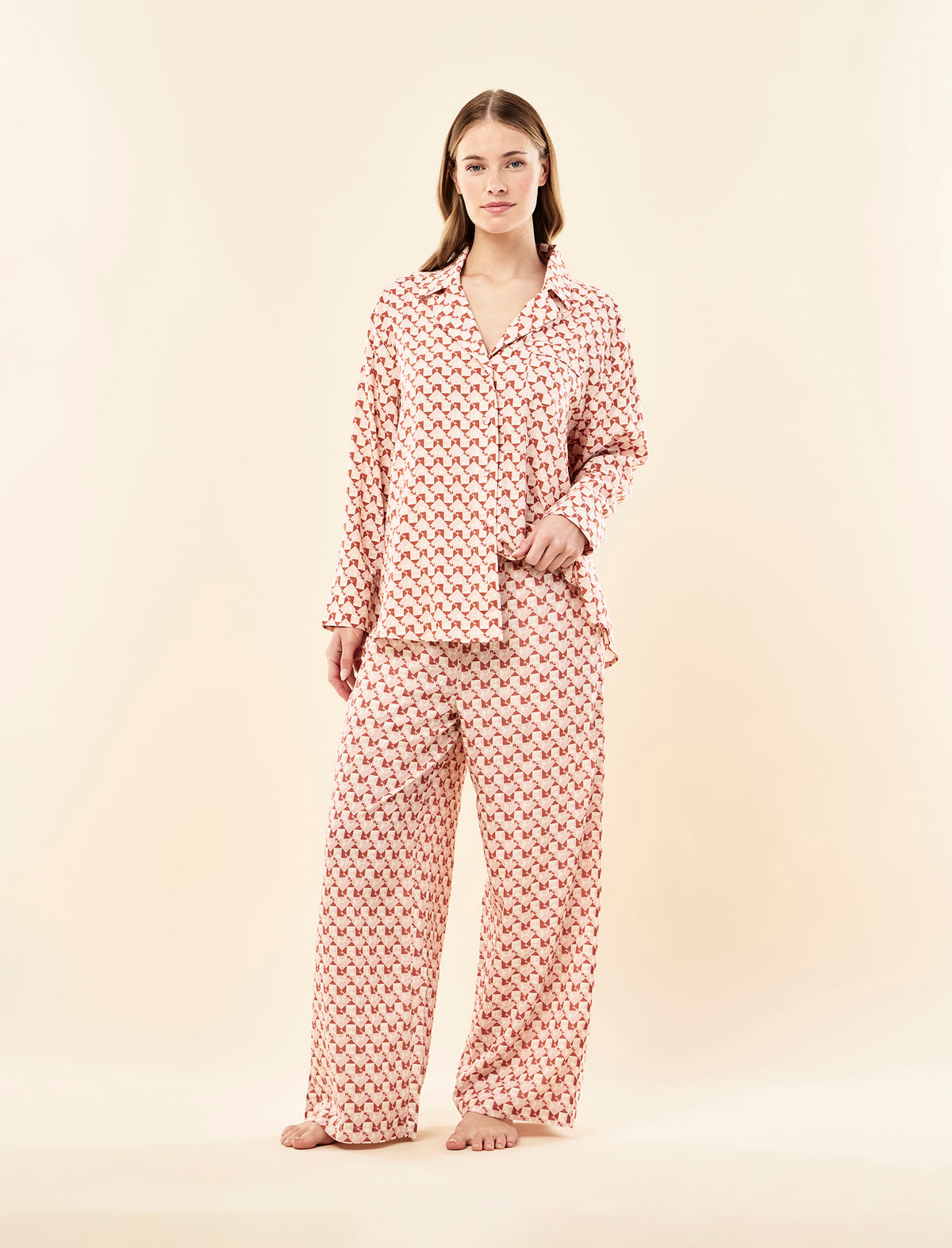 Karen Walker Monogram Tiles Relaxed Full Length PJ Set
