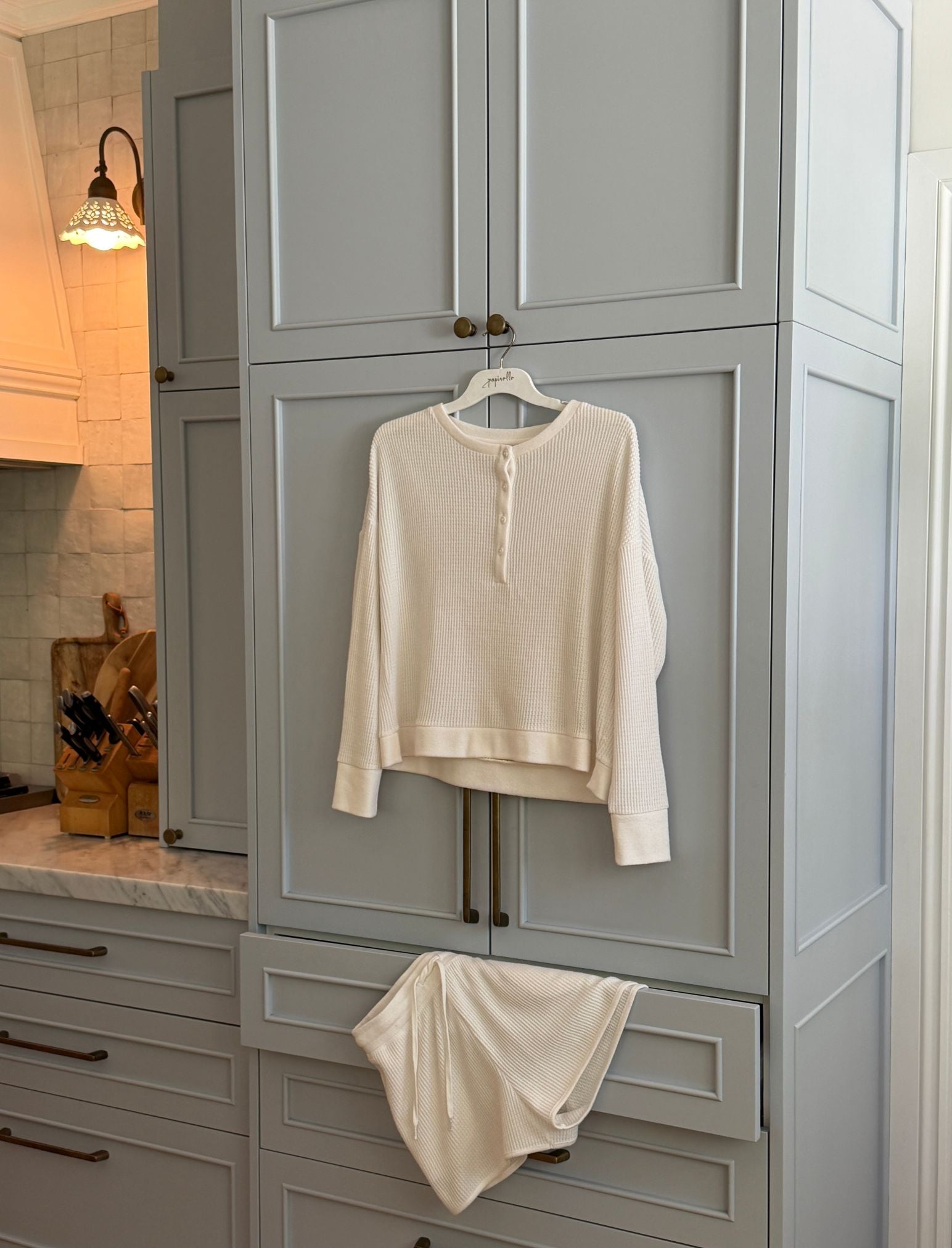 Super Soft Waffle Long Sleeve Henley Top