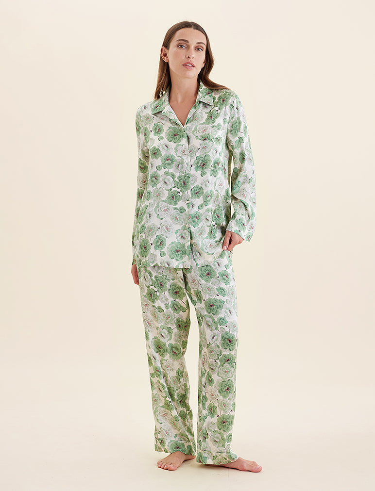 Florence Silk Full Length PJ Set