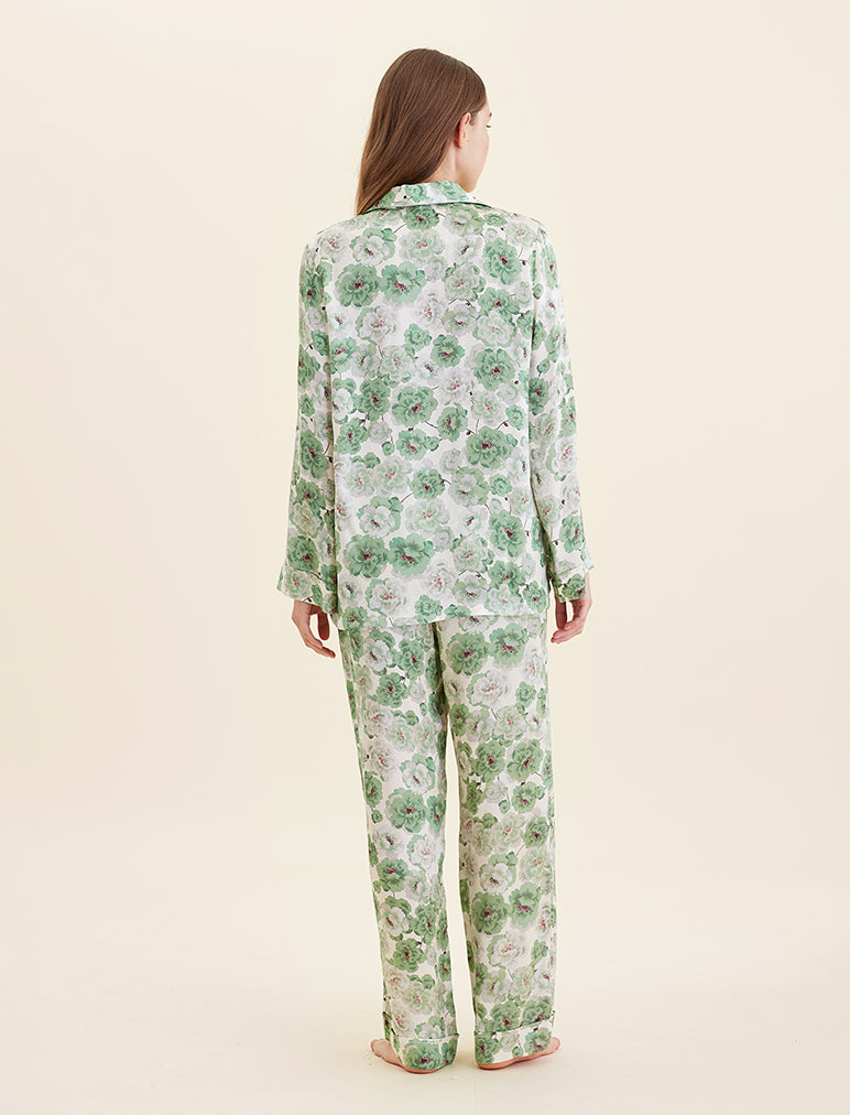 Florence Silk Full Length PJ Set