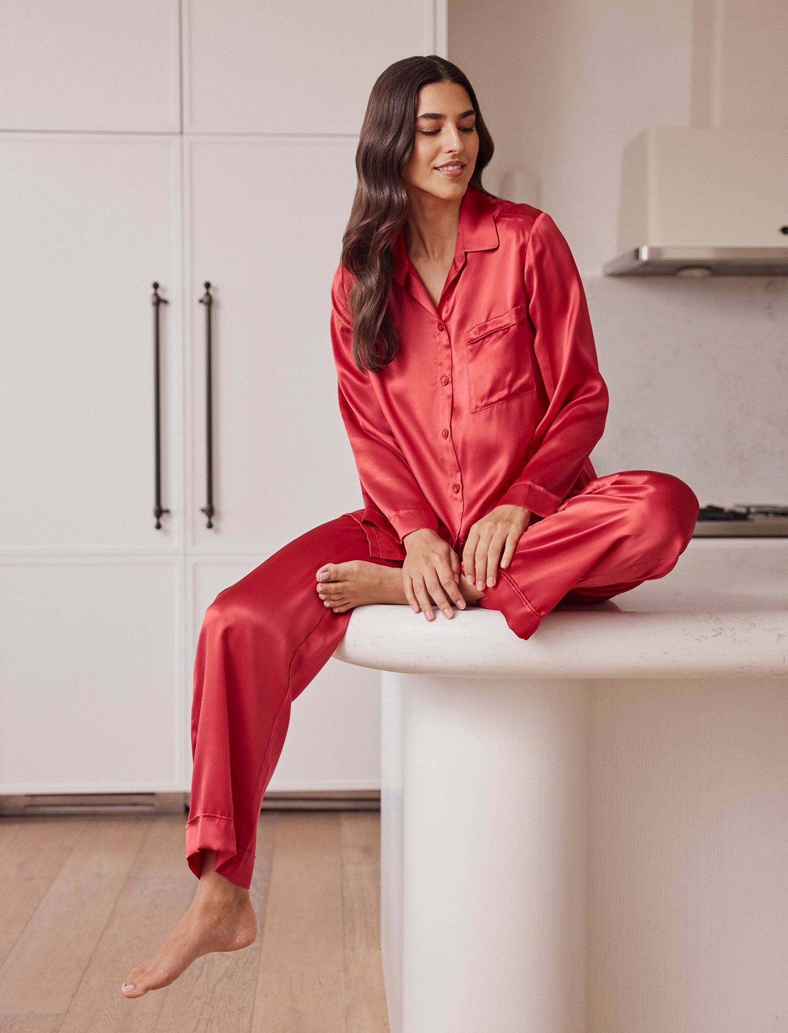Audrey Washable Silk Full Length PJ Set