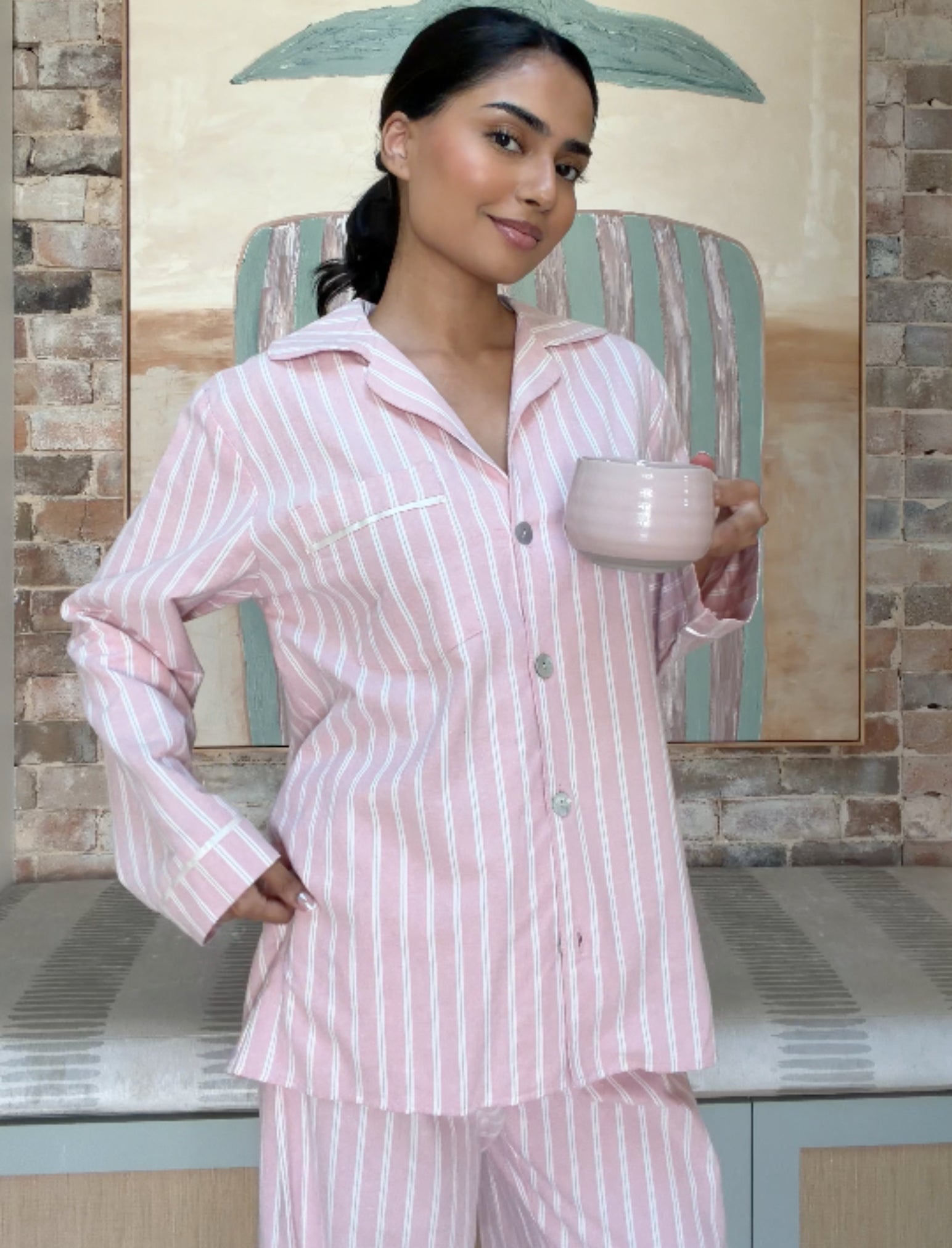 Organic Brushed Cosy Full Length PJ Set
