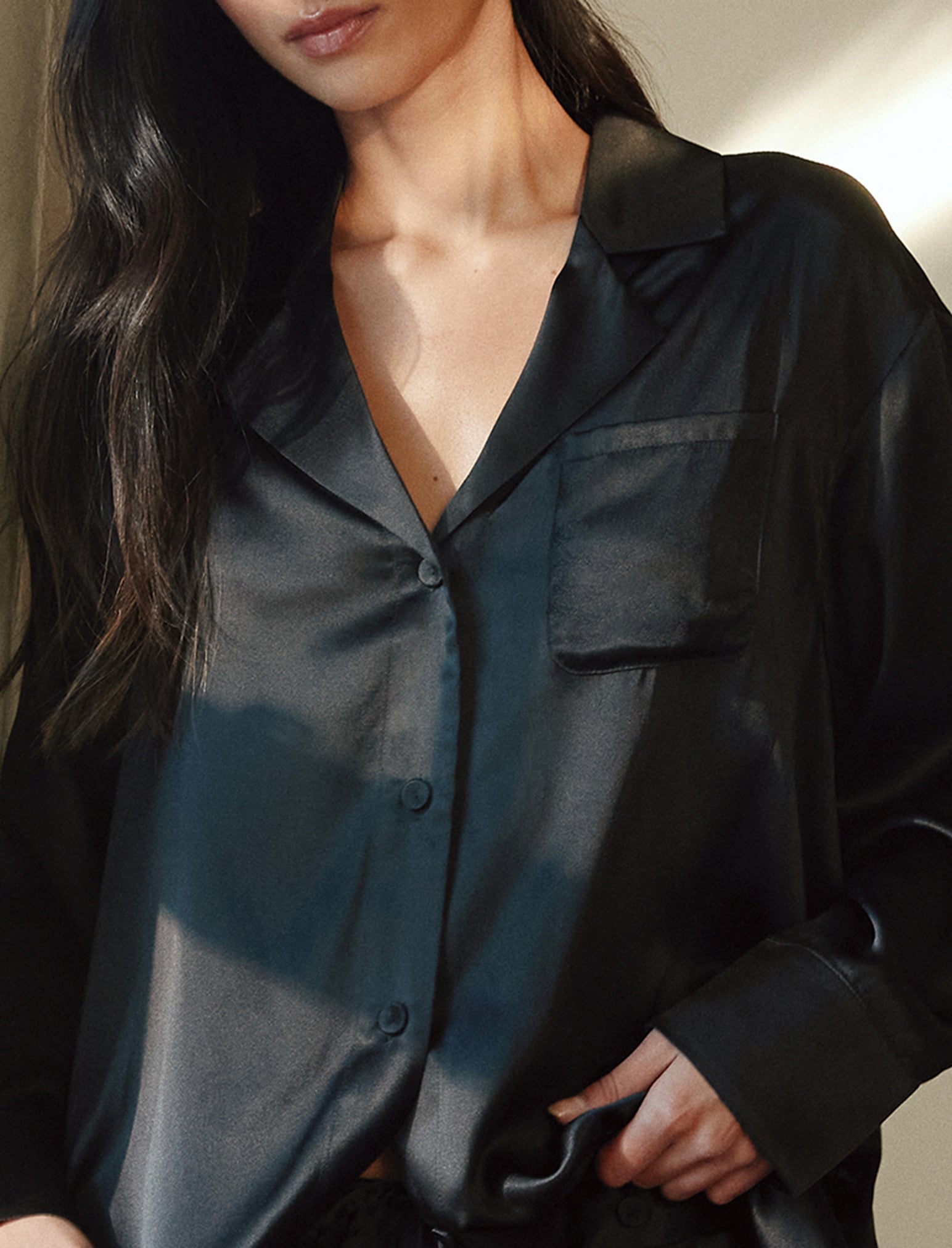 Audrey Mulberry Silk Boyfriend Shirt