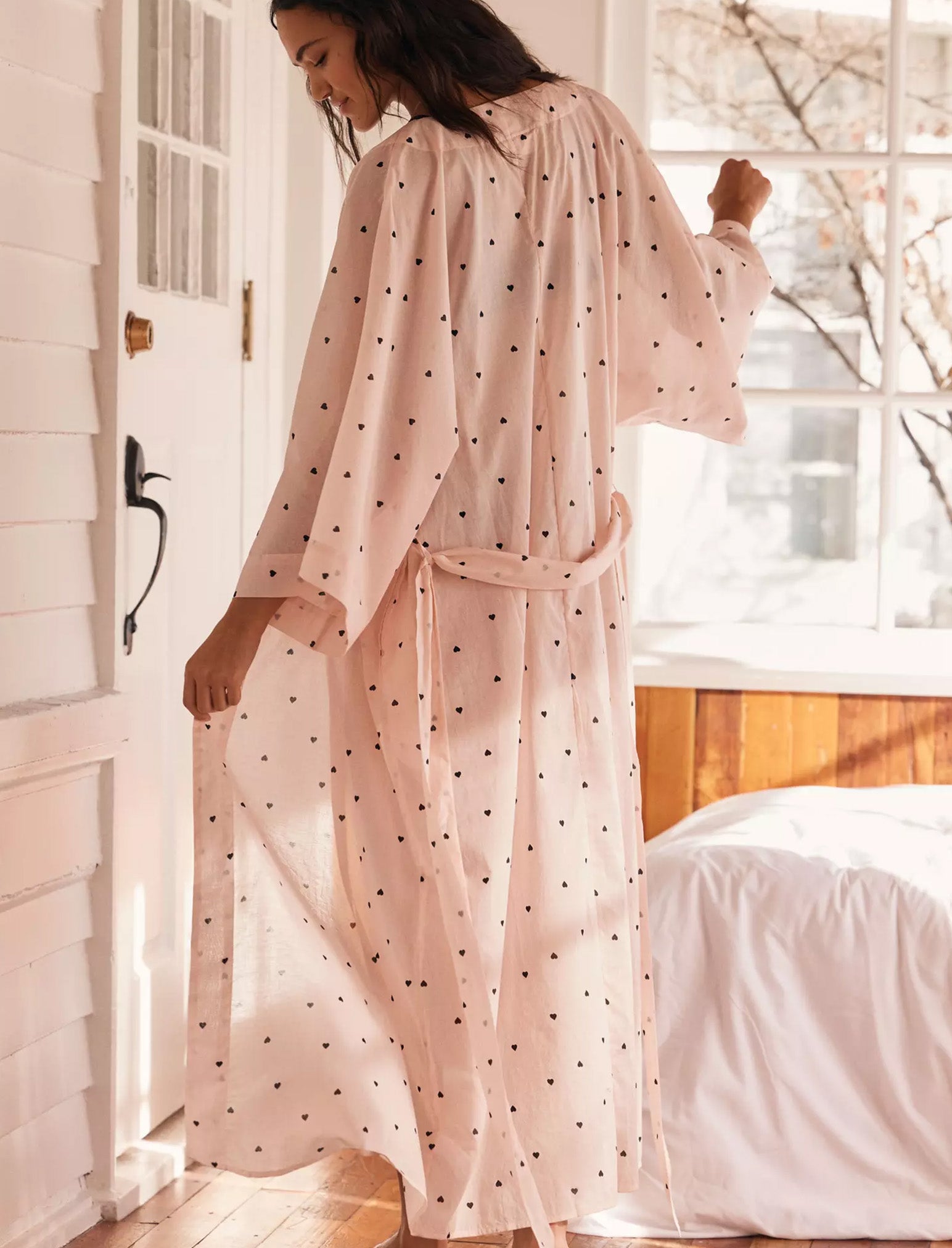 Hearts Maxi Kimono Robe