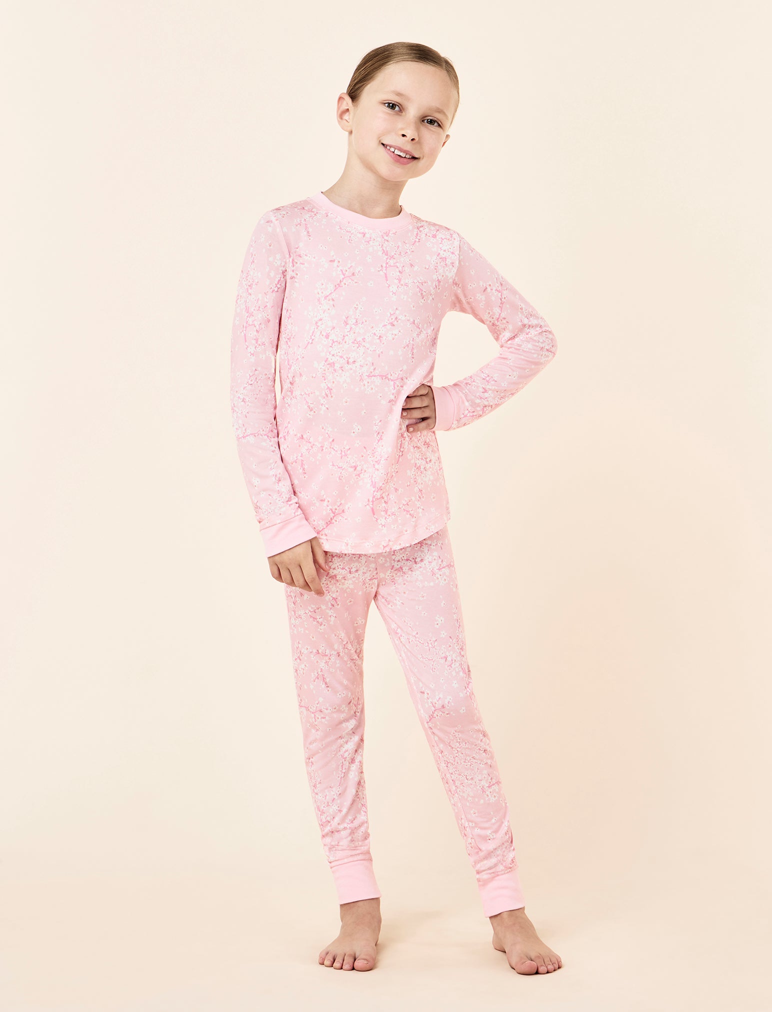 Kids Cheri Blossom Pink Full Length PJ Set