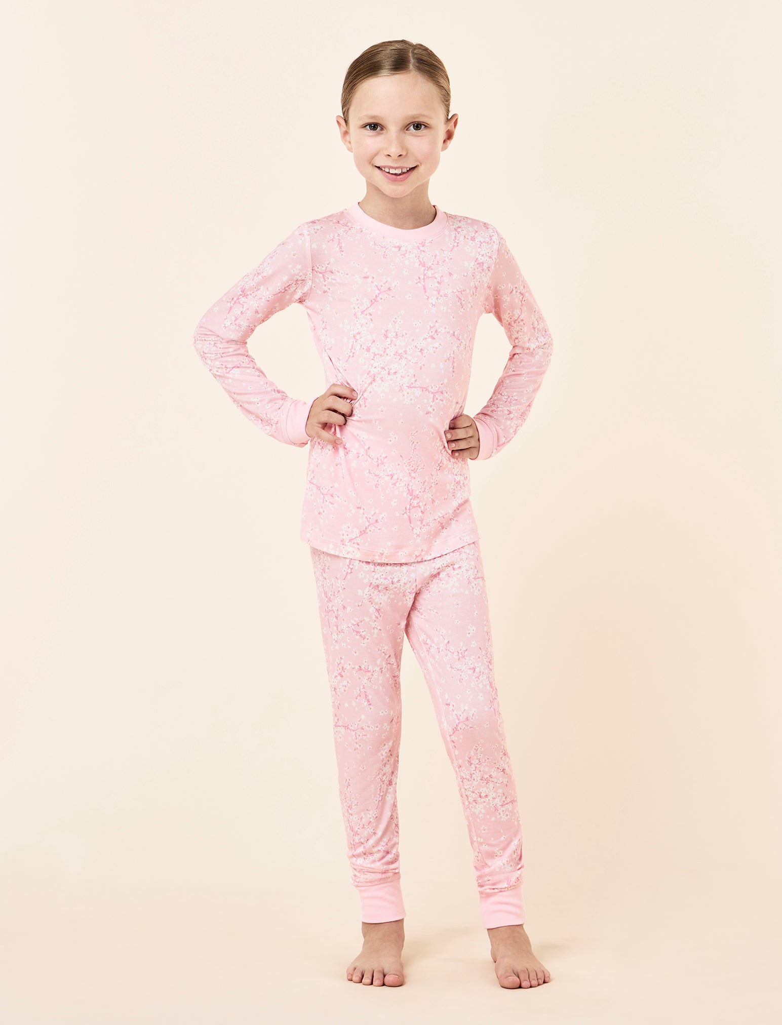 Kids Cheri Blossom Pink Full Length PJ Set