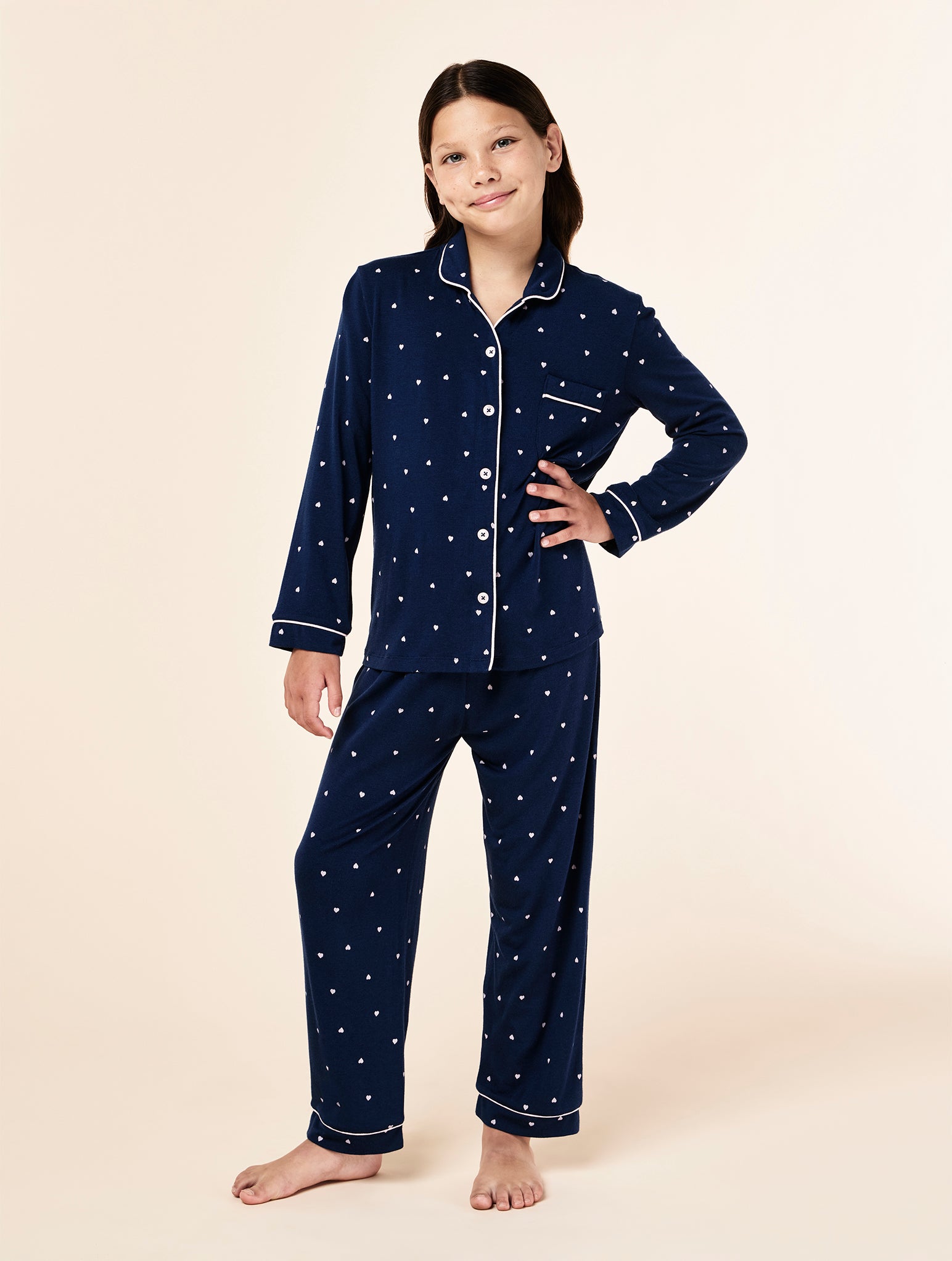 Kids Kate Hearts Full Length PJ Set