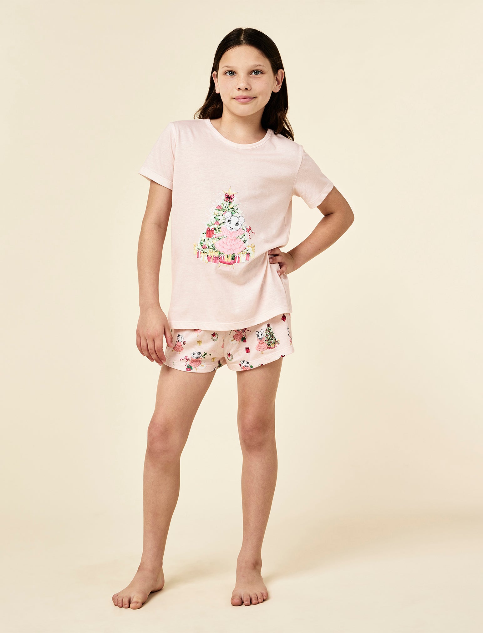 Claris The Mouse Kids Knit Placement PJ Set