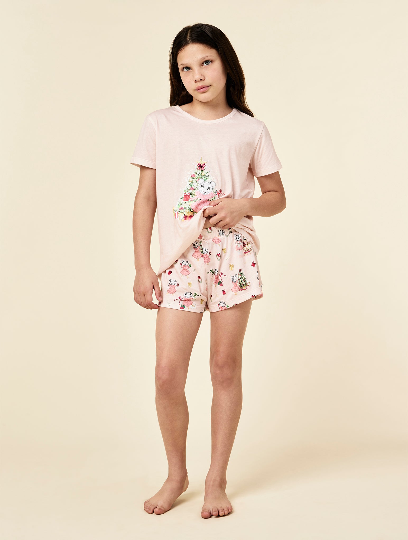 Claris The Mouse Kids Knit Placement PJ Set