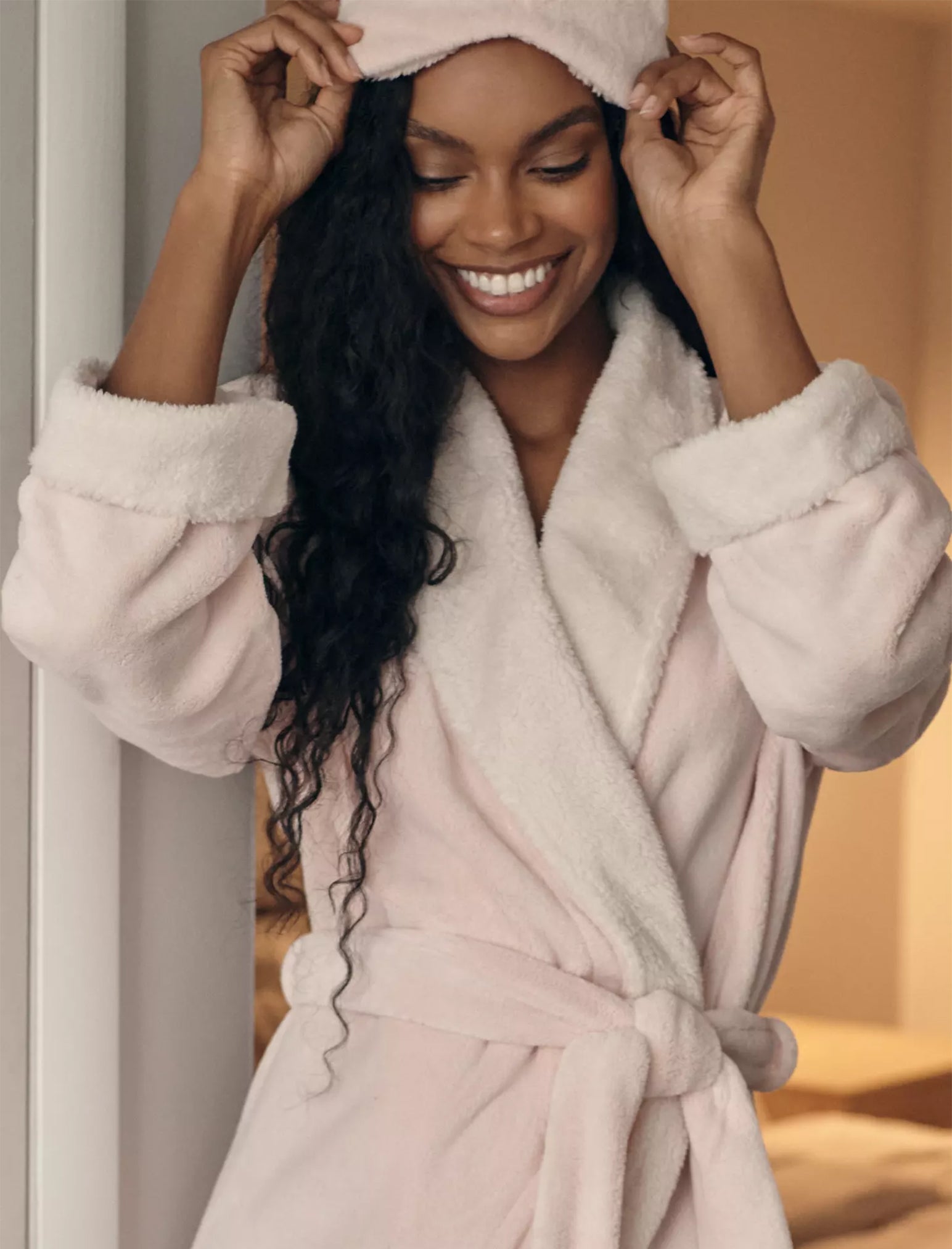 Plush Sherpa Robe & Sleep Mask