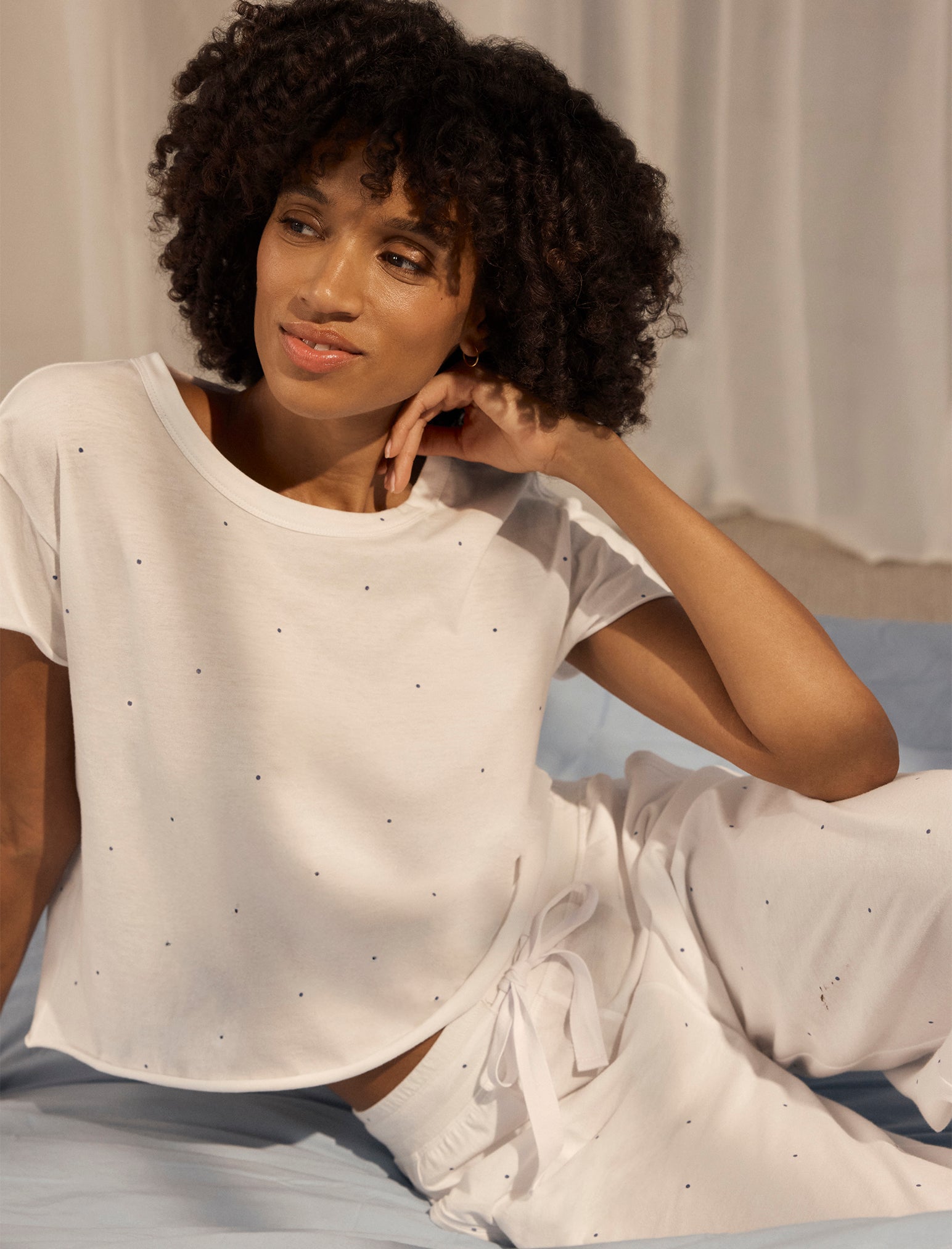 Jada Organic Cotton Knit Boxy Tee & Wide Leg Pant