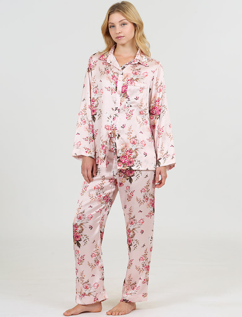 Lou Lou Silk Piped Full Length PJ