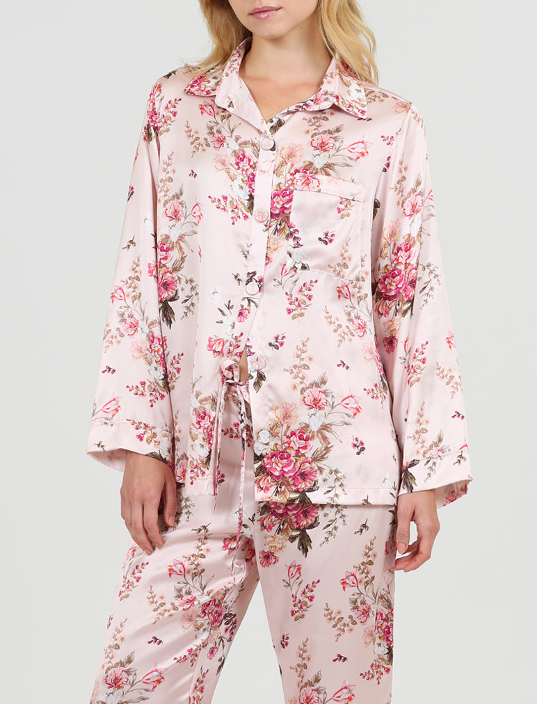 Lou Lou Silk Piped Full Length PJ