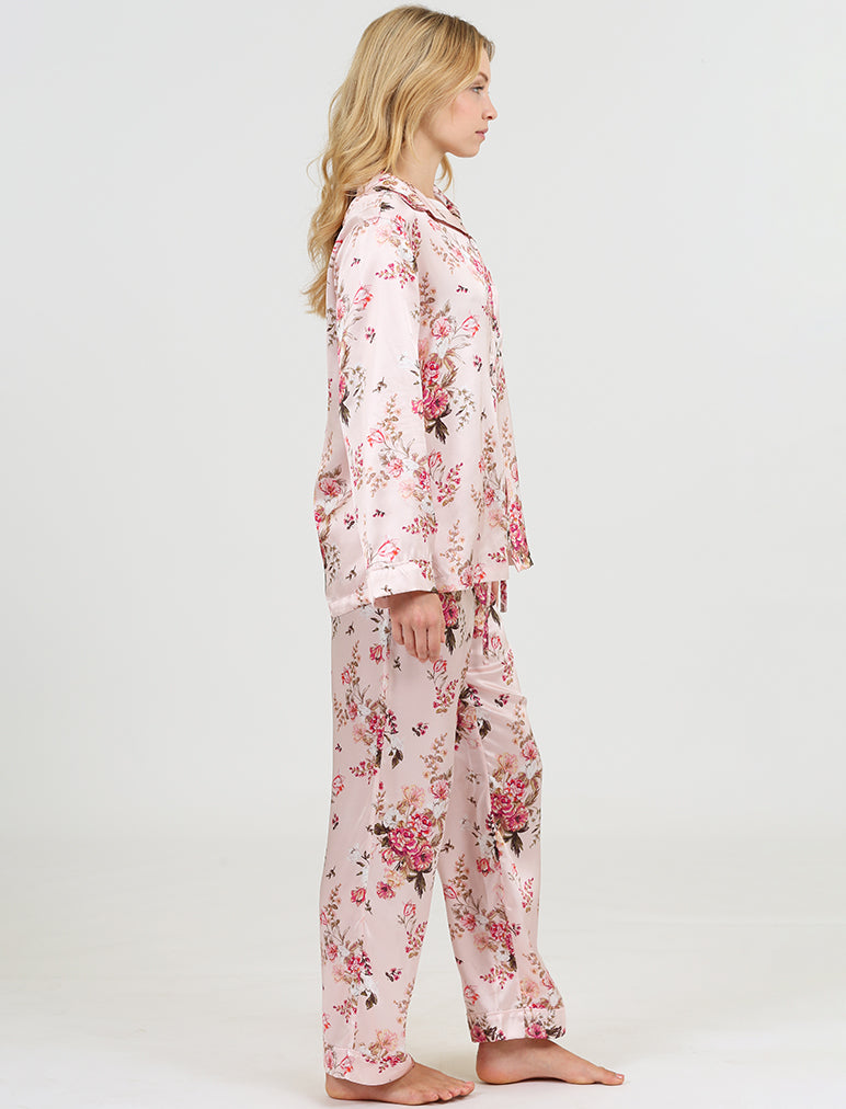 Lou Lou Silk Piped Full Length PJ