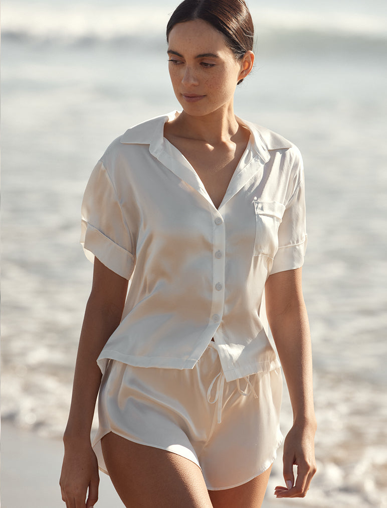 Audrey Washable Silk Boxer PJ Set