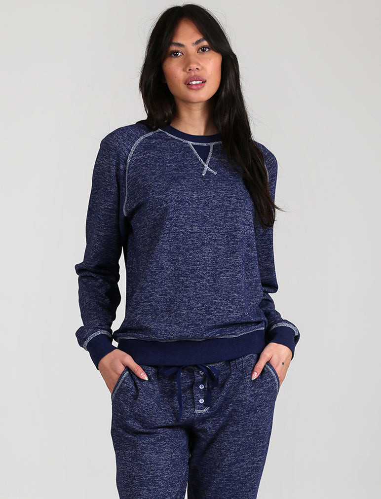 So Soft Fleecy Pullover in Navy