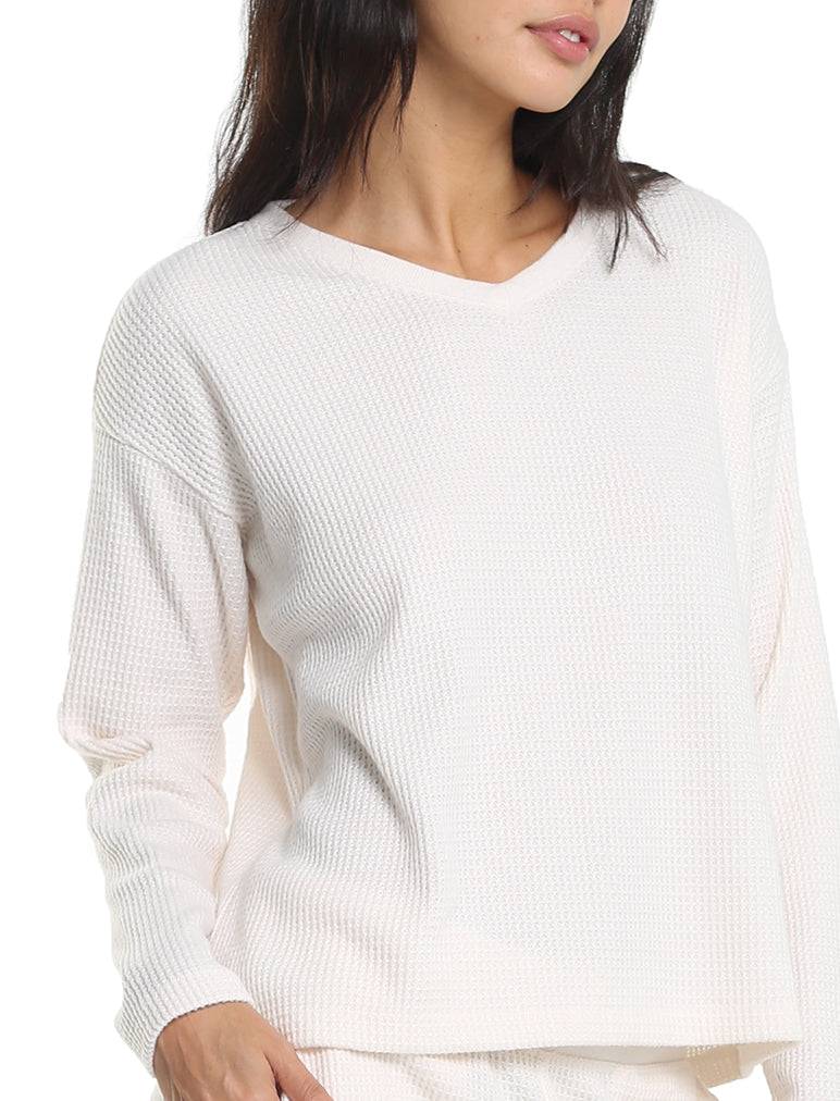 Super Soft Waffle V-Neck Top