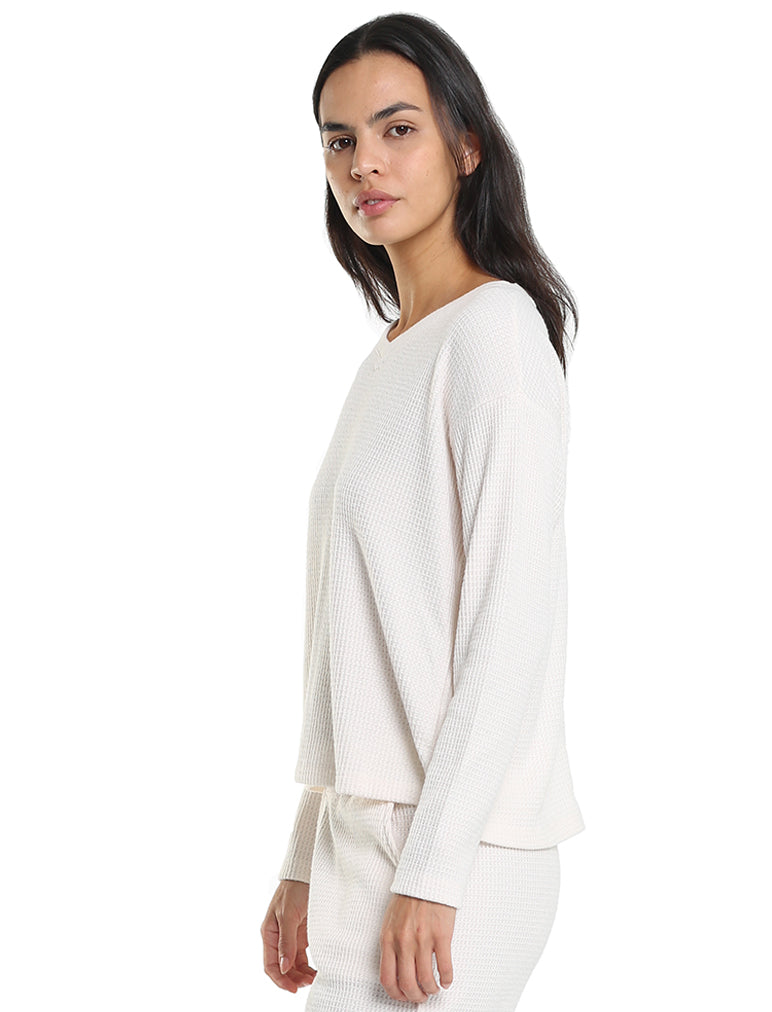 Super Soft Waffle V-Neck Top