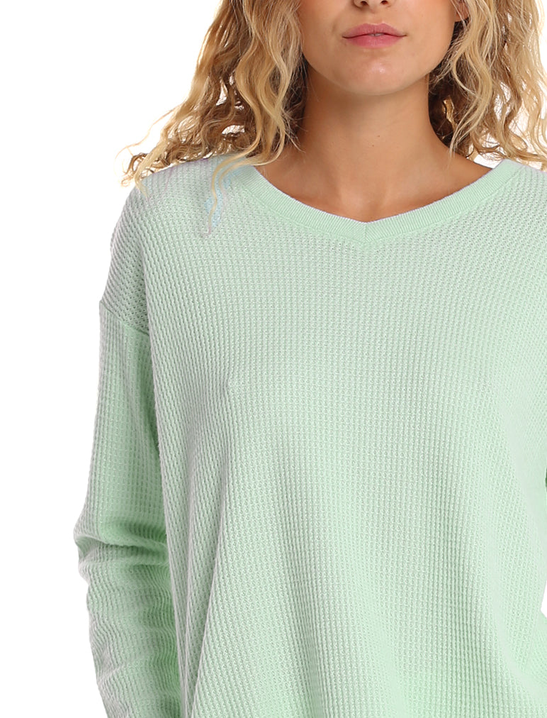 Super Soft Waffle V-Neck Top