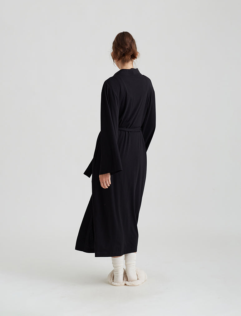 Papinelle | Basic Maxi Knit Robe in Black – Papinelle Sleepwear AU