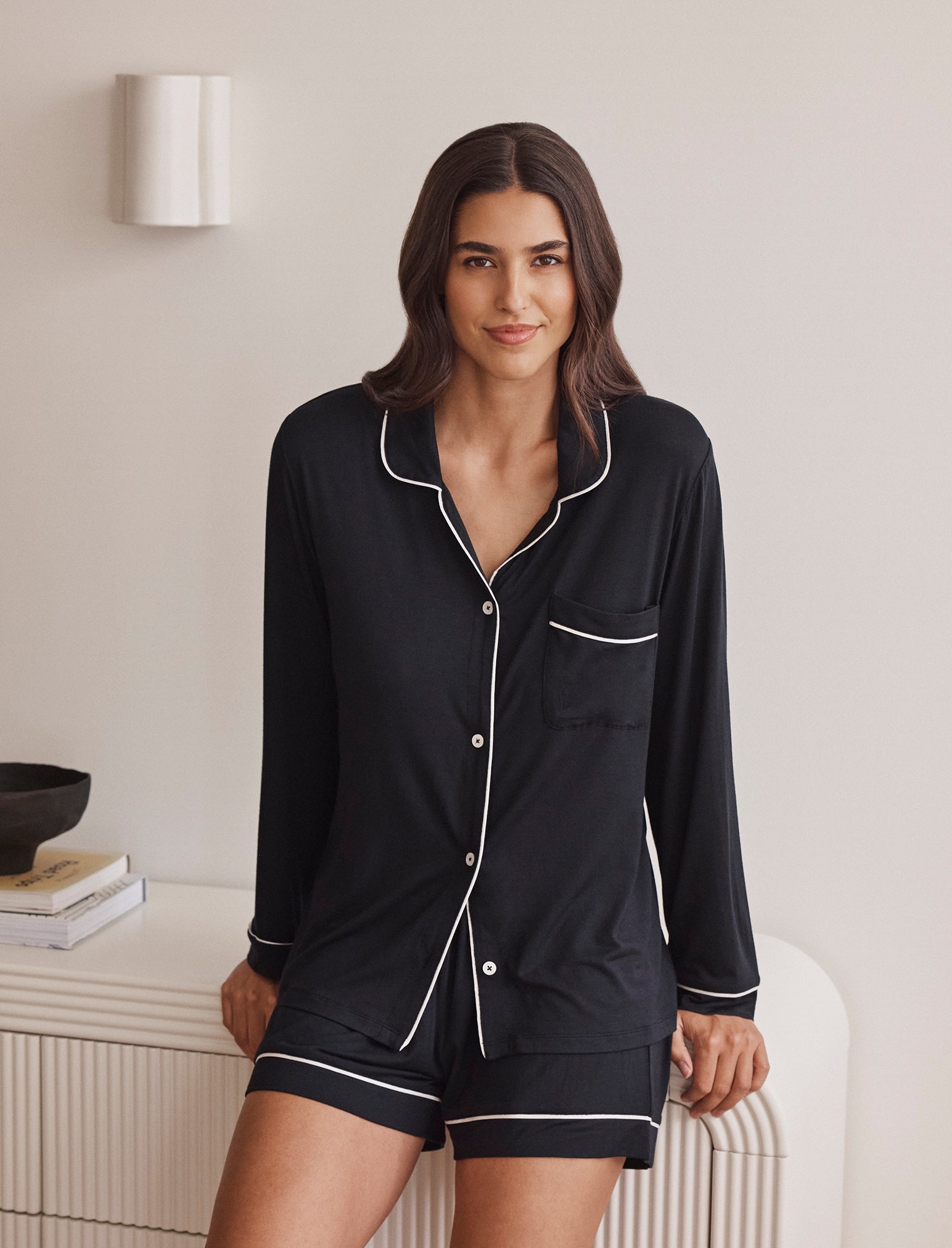 Modal Kate Long Sleeve Top and Boxer Set