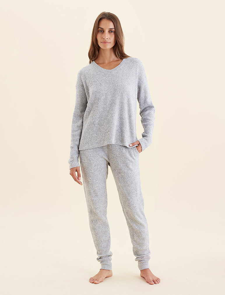 Super Soft Waffle V-Neck Top