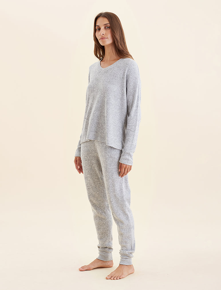 Super Soft Waffle V-Neck Top