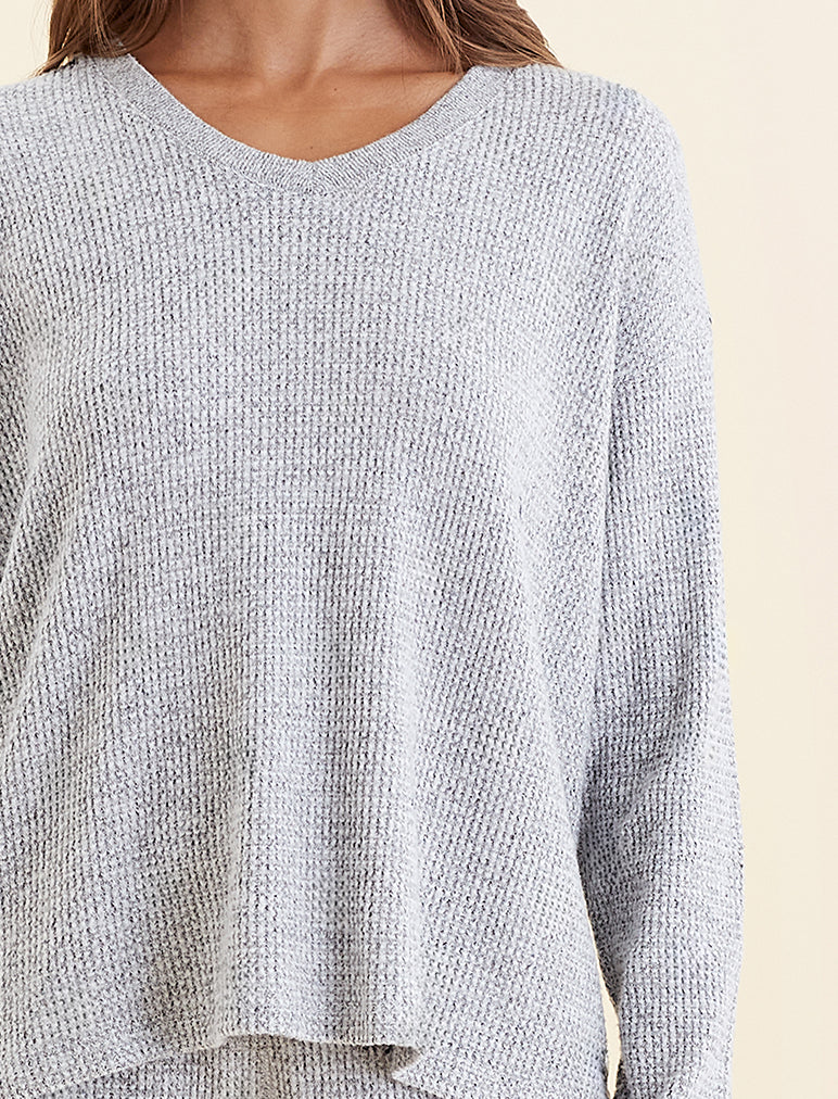 Super Soft Waffle V-Neck Top