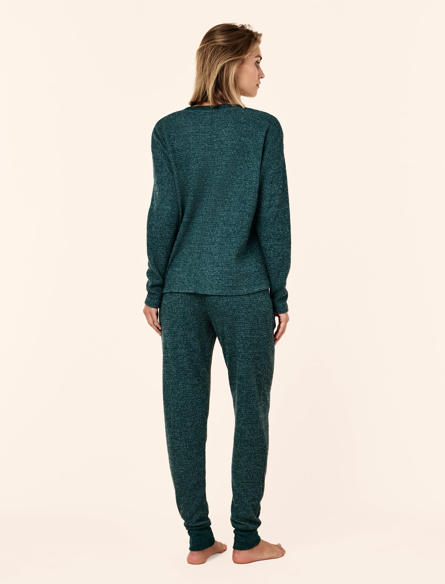 Super Soft Waffle V-Neck Long Sleeve Top