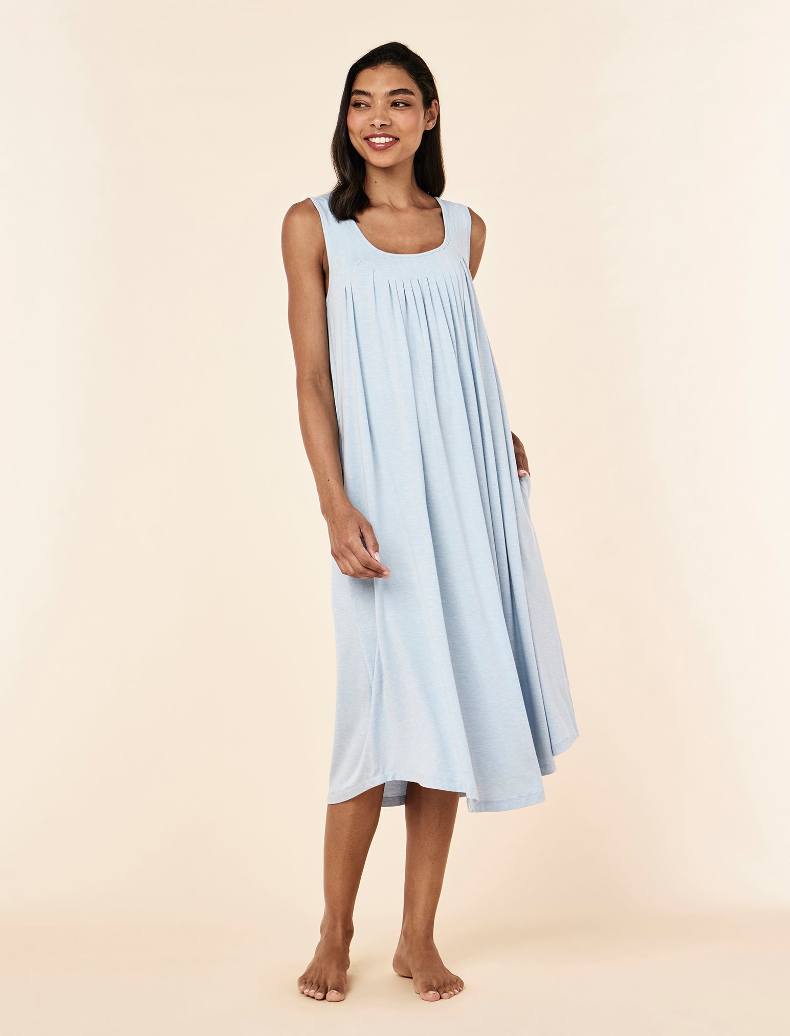 Kate Modal Soft Pleat Front Maxi Nightie