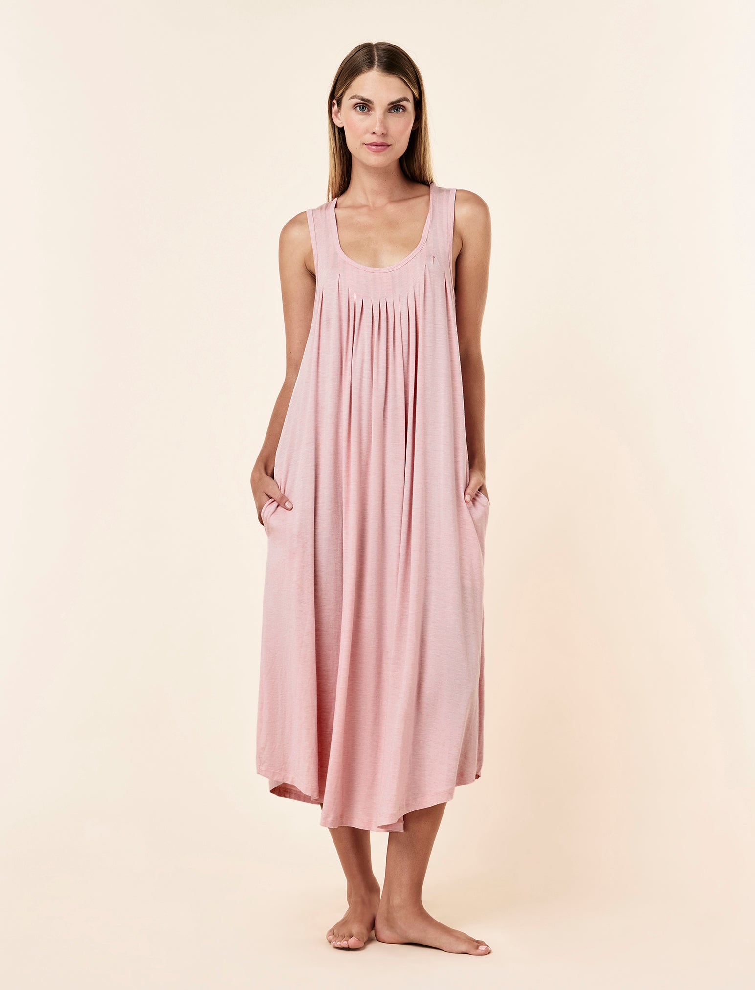 Kate Modal Soft Pleat Front Maxi Nightie