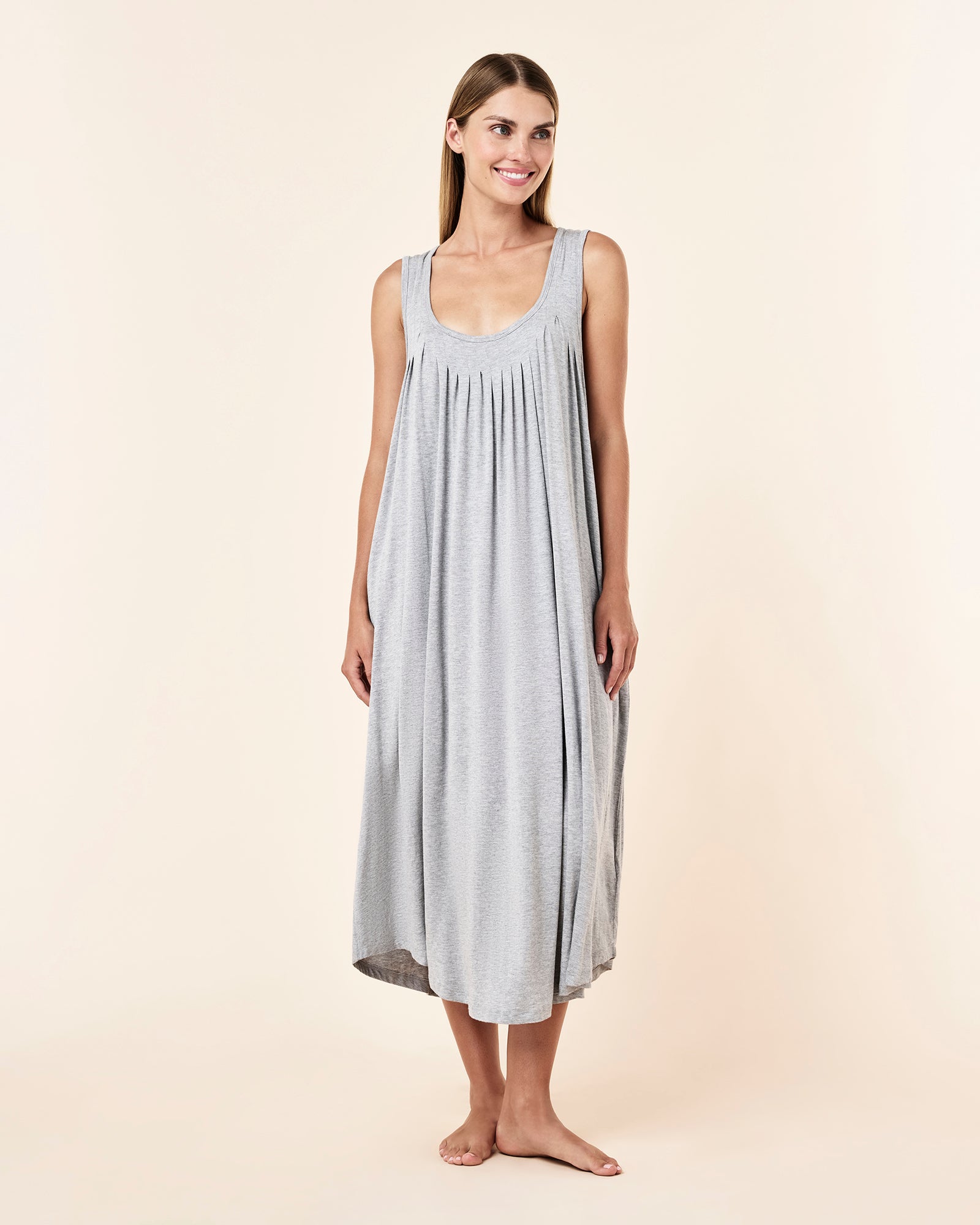 Kate Modal Soft Pleat Front Maxi Nightie
