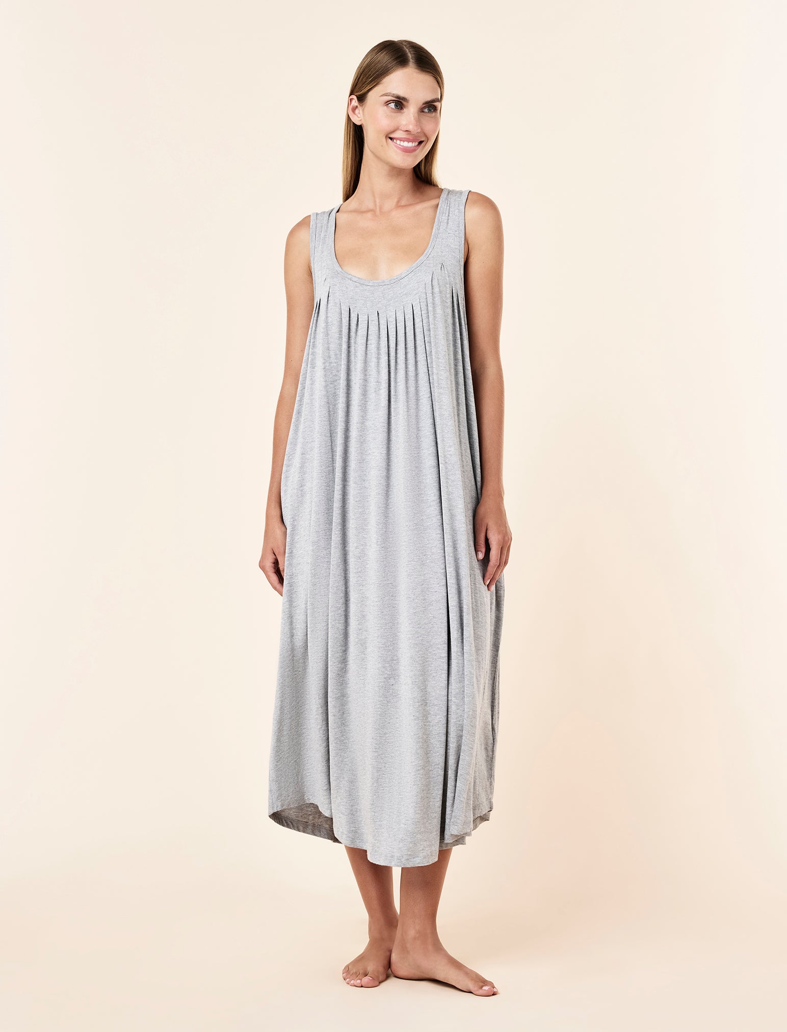 Kate Modal Soft Pleat Front Maxi Nightie